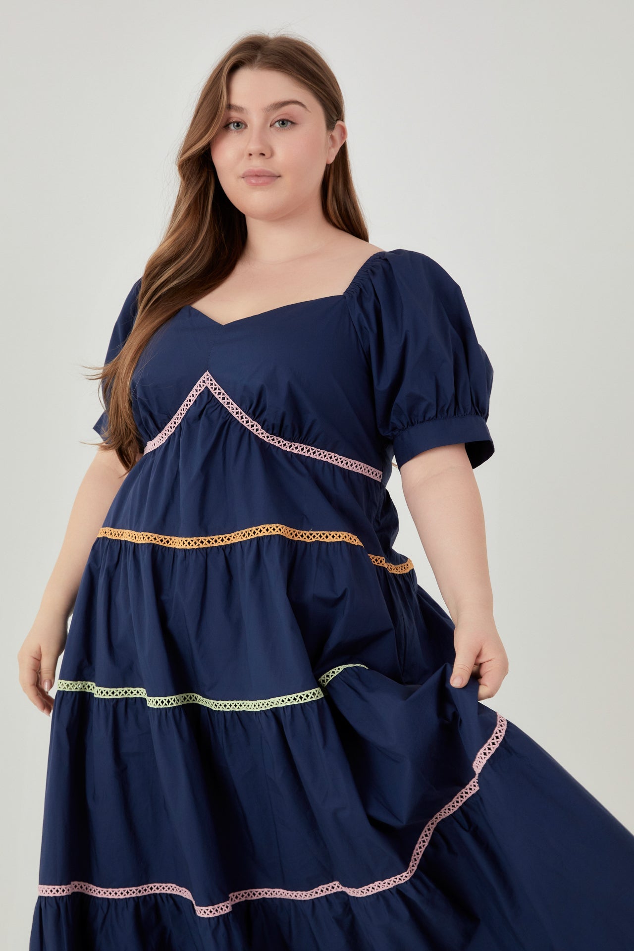 ENGLISH FACTORY - Multi Color Trim Midi Dress - DRESSES available at Objectrare
