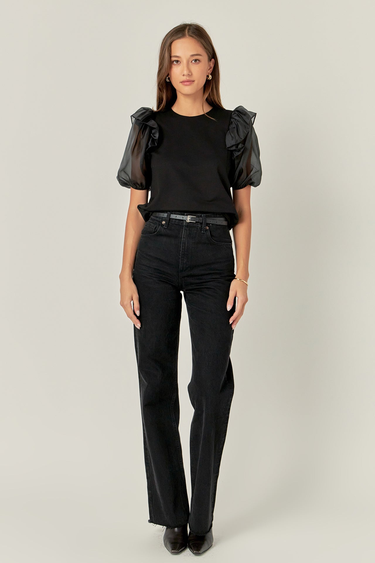 ENGLISH FACTORY - Organza Sleeve Shirt - TOPS available at Objectrare