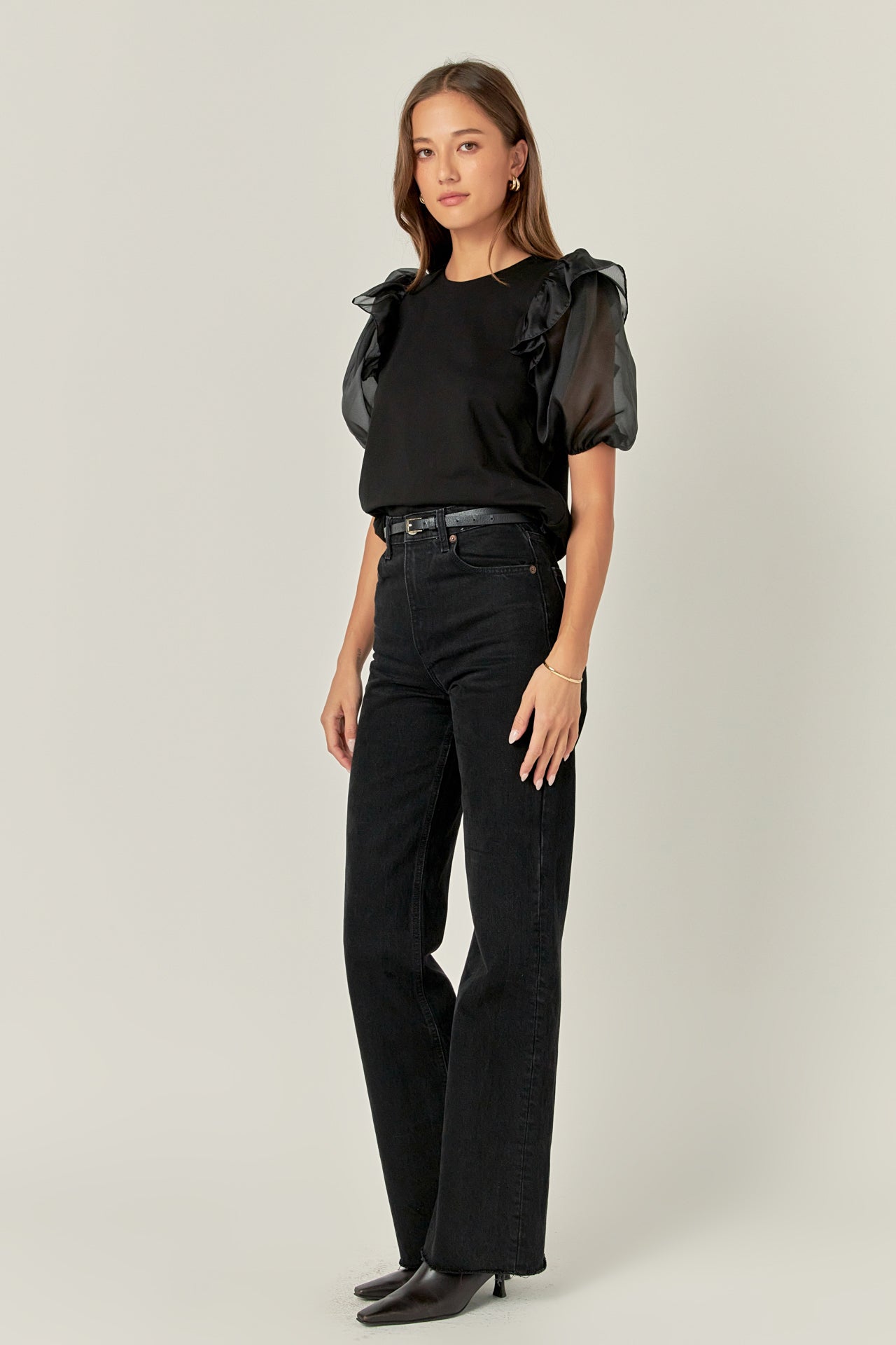 ENGLISH FACTORY - Organza Sleeve Shirt - TOPS available at Objectrare