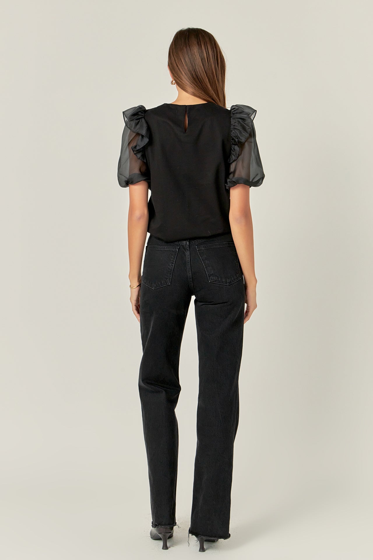 ENGLISH FACTORY - Organza Sleeve Shirt - TOPS available at Objectrare
