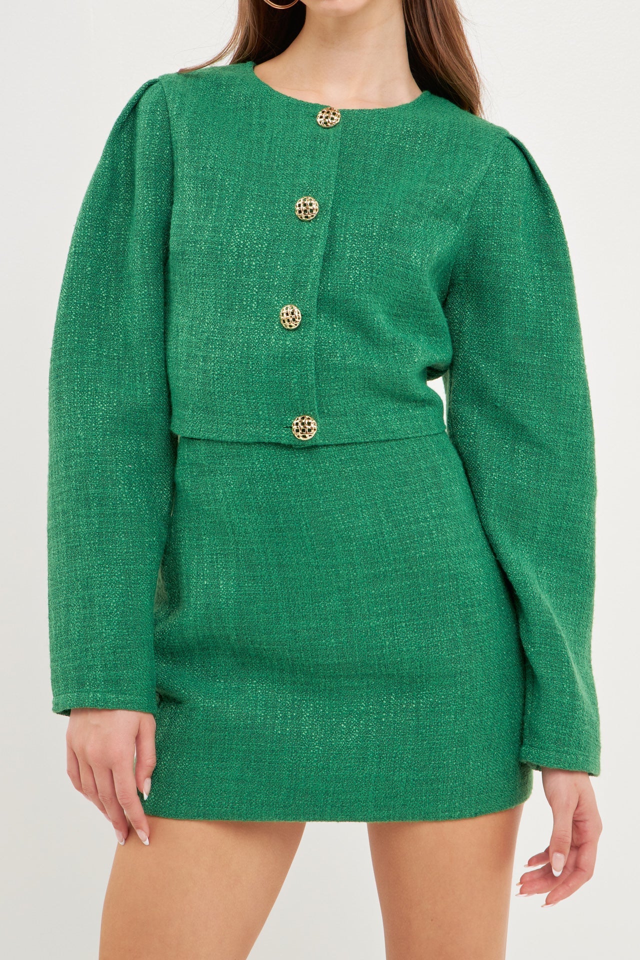 ENDLESS ROSE - Cropped Tweed Jacket - JACKETS available at Objectrare