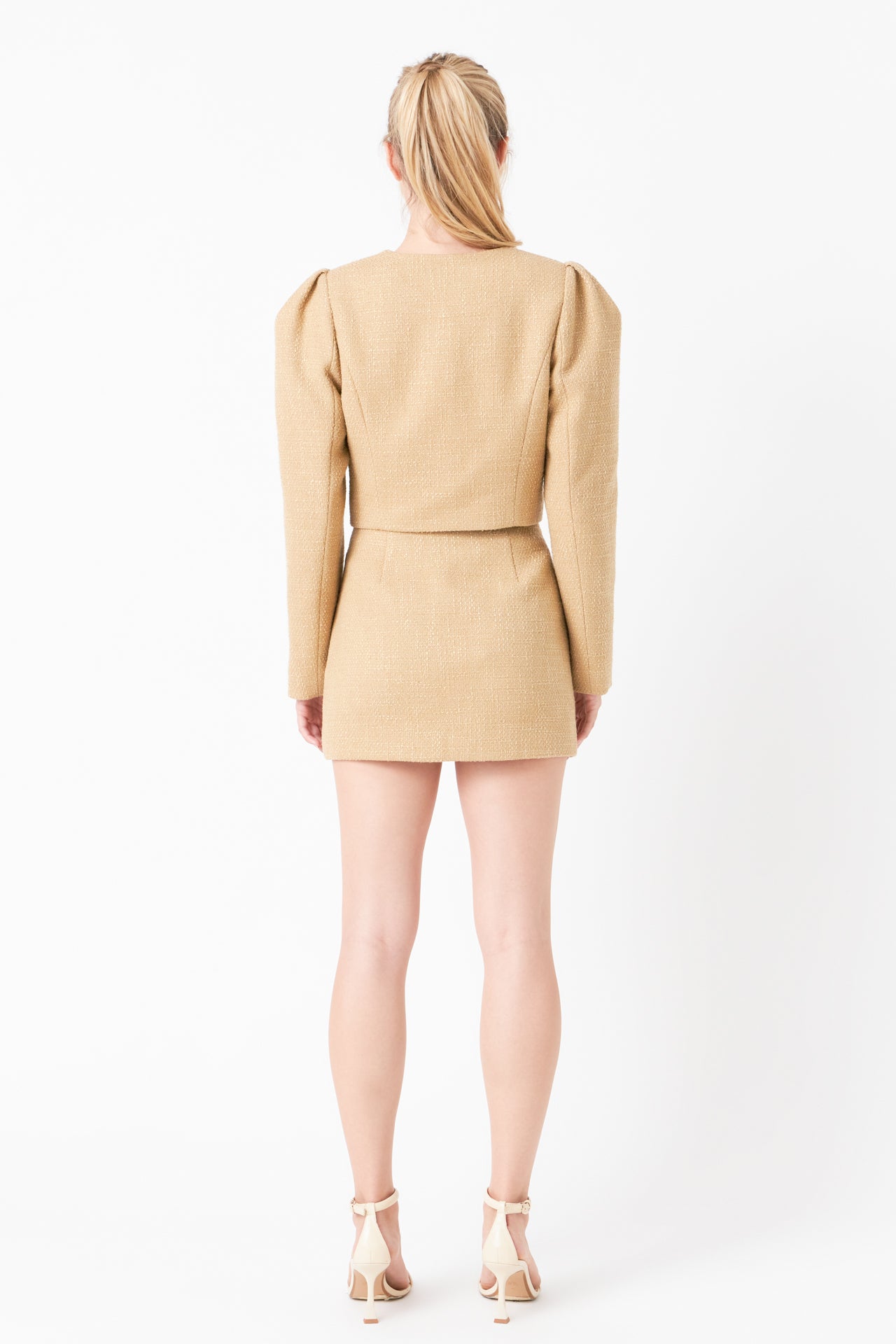 ENDLESS ROSE - Cropped Tweed Jacket - JACKETS available at Objectrare