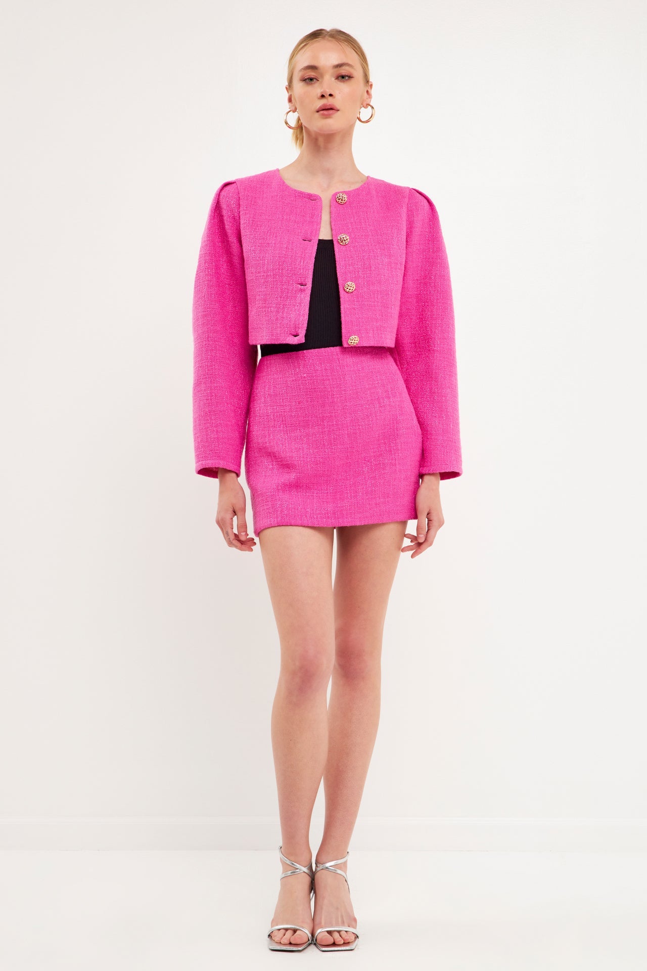 ENDLESS ROSE - Tweed H-Line Mini Skirt - SKIRTS available at Objectrare