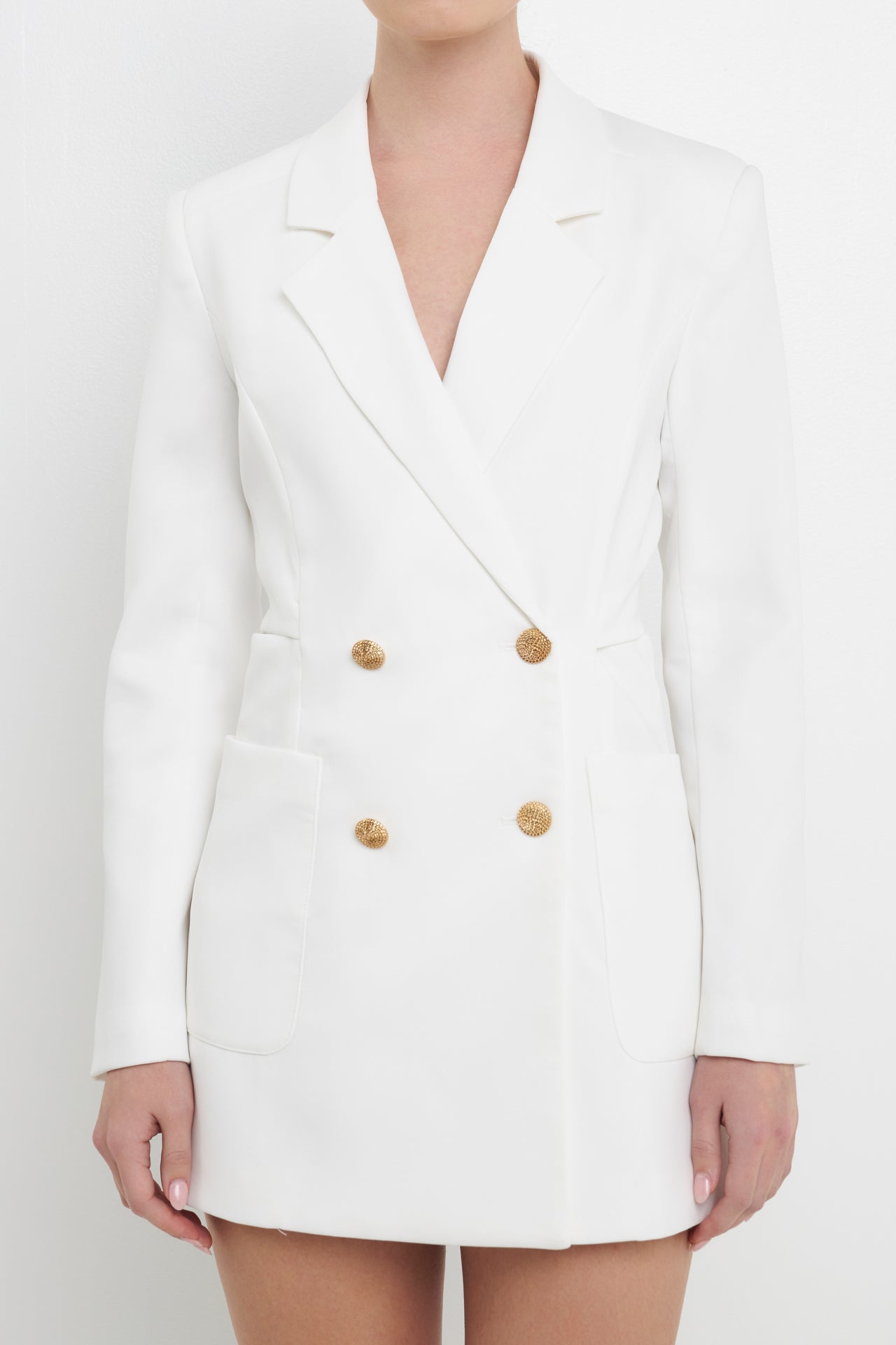 ENDLESS ROSE - Cutout Blazer Romper - ROMPERS available at Objectrare