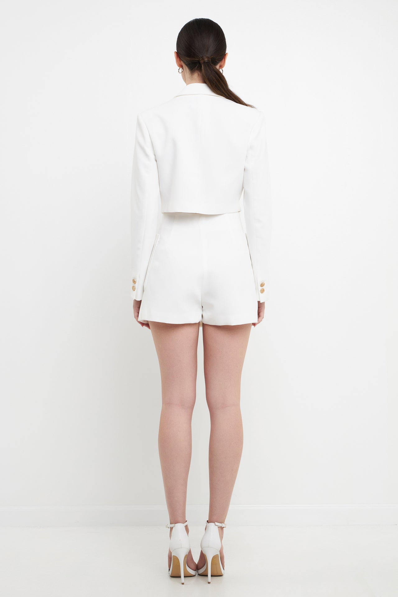 ENDLESS ROSE - Cutout Blazer Romper - ROMPERS available at Objectrare