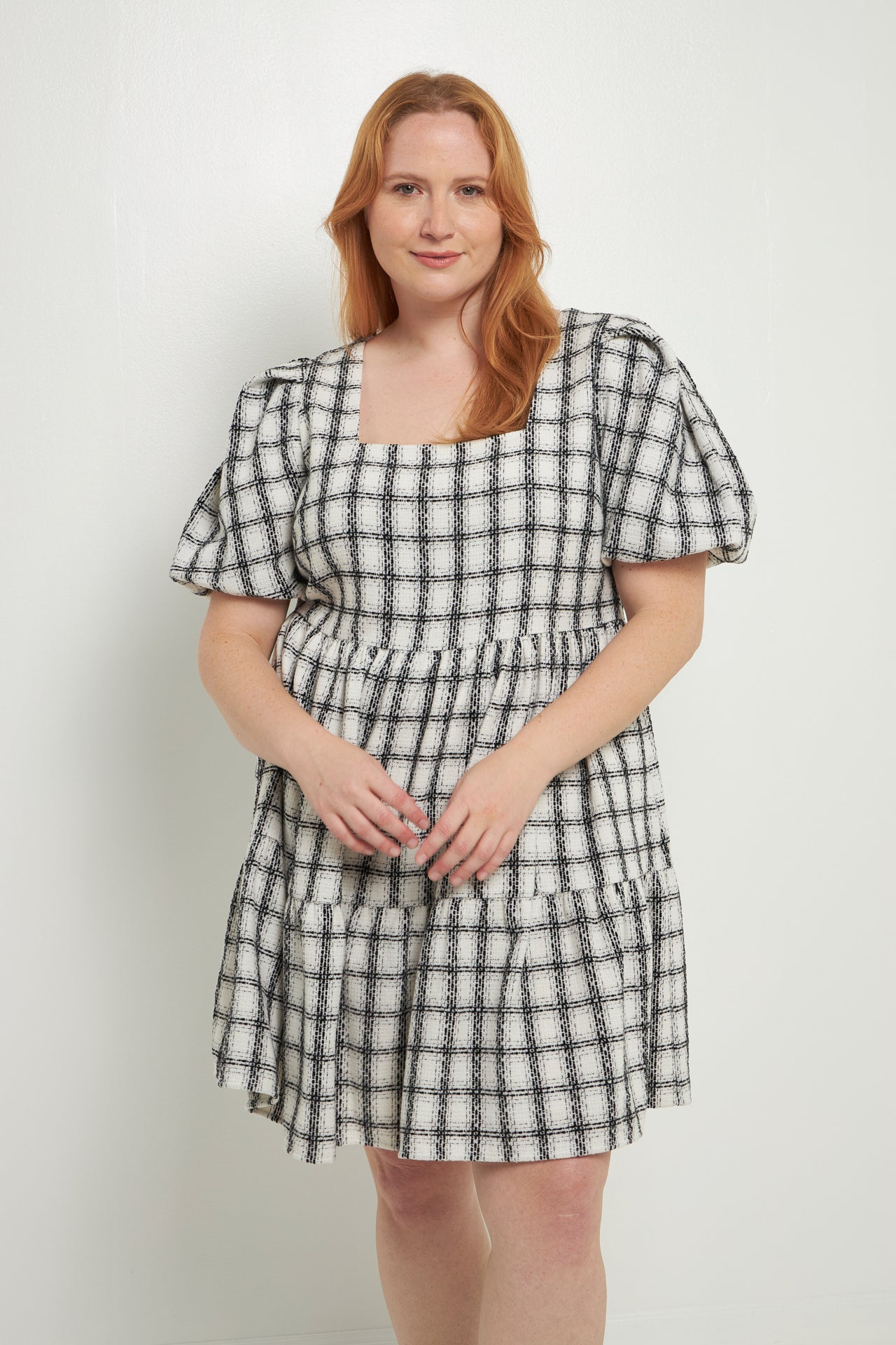 ENGLISH FACTORY - Tweed Mini Gingham Dress - DRESSES available at Objectrare