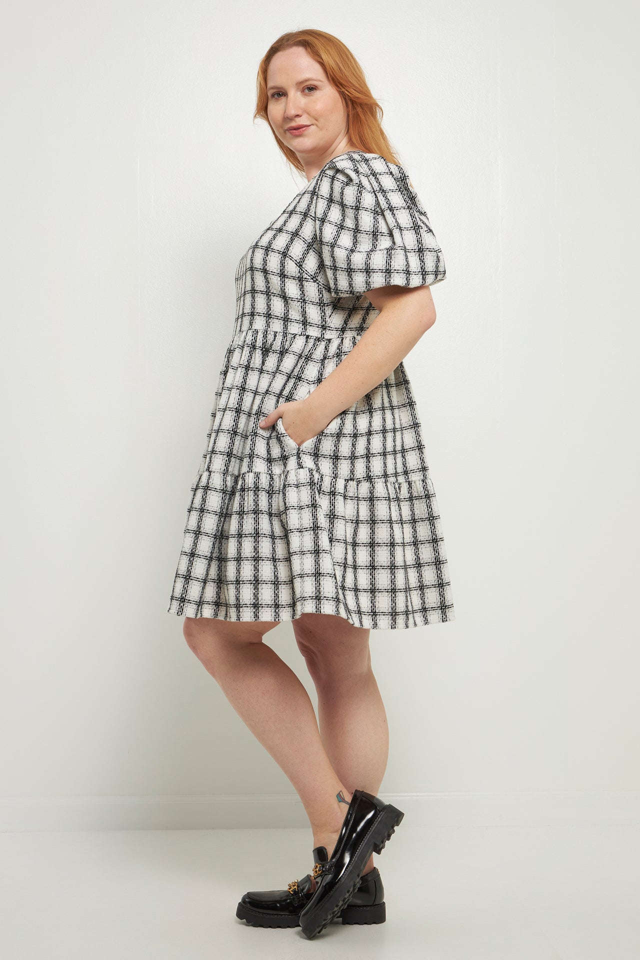 ENGLISH FACTORY - Tweed Mini Gingham Dress - DRESSES available at Objectrare