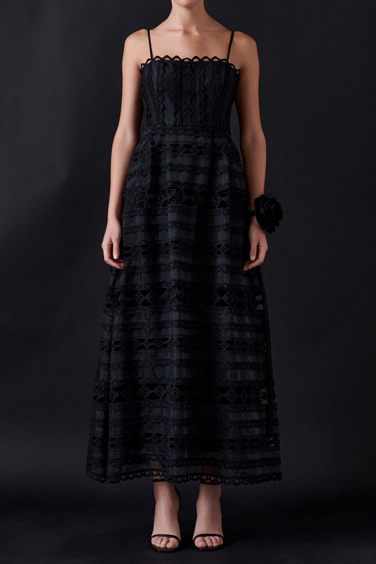 ENDLESS ROSE - Combination Lace Maxi Dress - DRESSES available at Objectrare