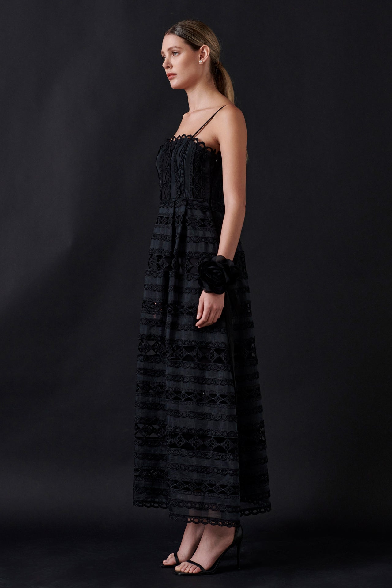 ENDLESS ROSE - Combination Lace Maxi Dress - DRESSES available at Objectrare