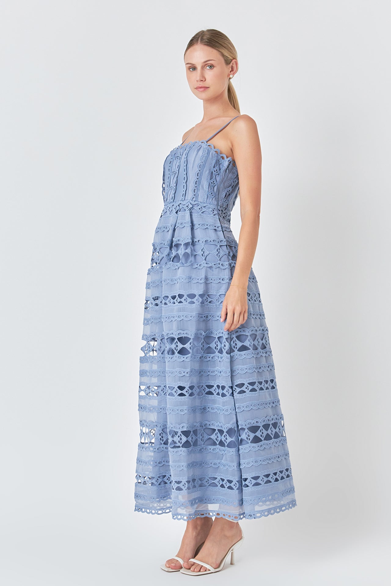 ENDLESS ROSE - Combination Lace Maxi Dress - DRESSES available at Objectrare