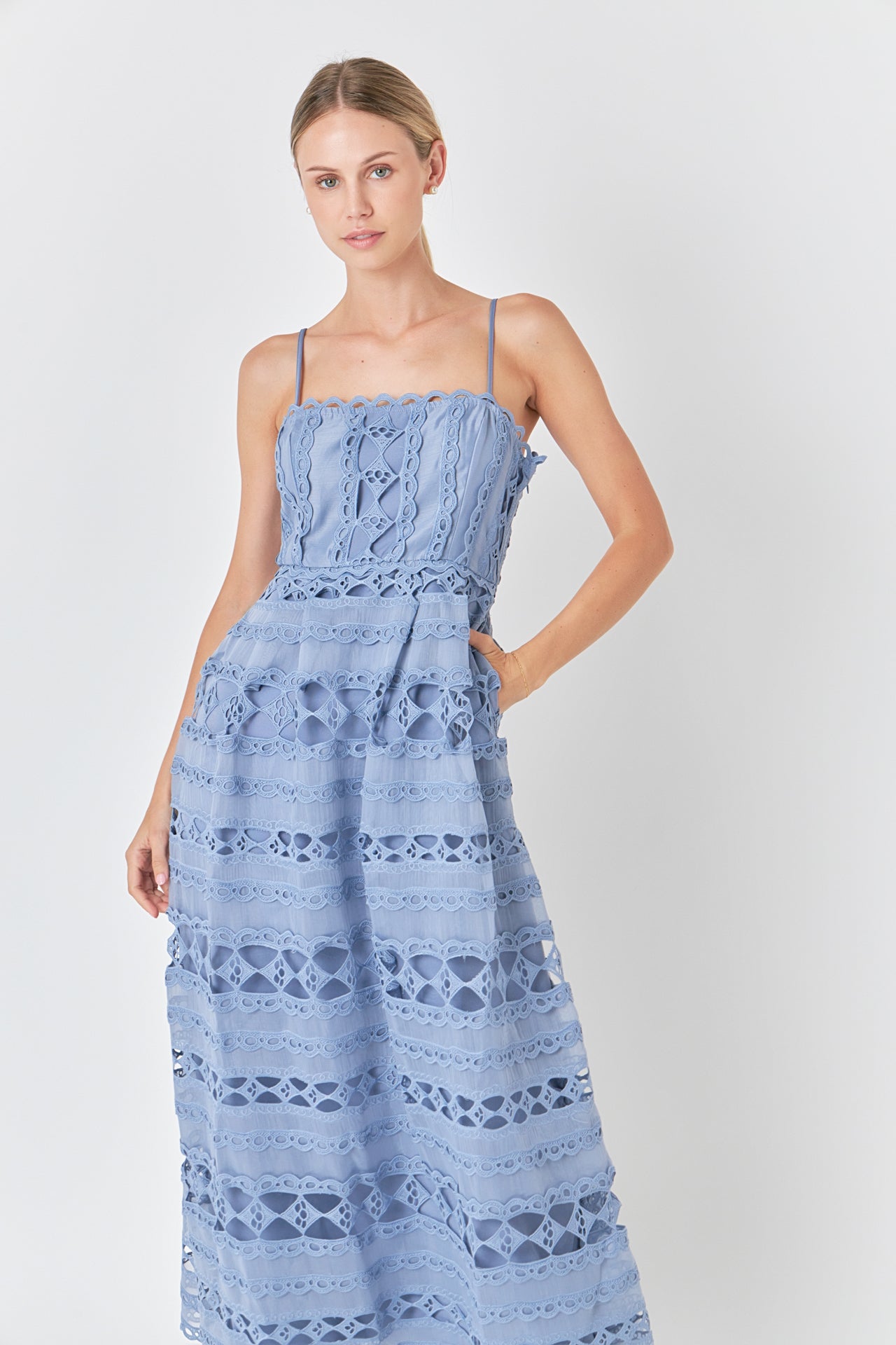 ENDLESS ROSE - Combination Lace Maxi Dress - DRESSES available at Objectrare