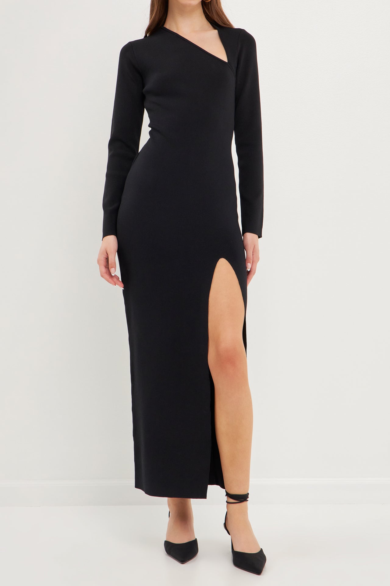 ENDLESS ROSE - Cut Out Long Sleeve Maxi Dress - DRESSES available at Objectrare