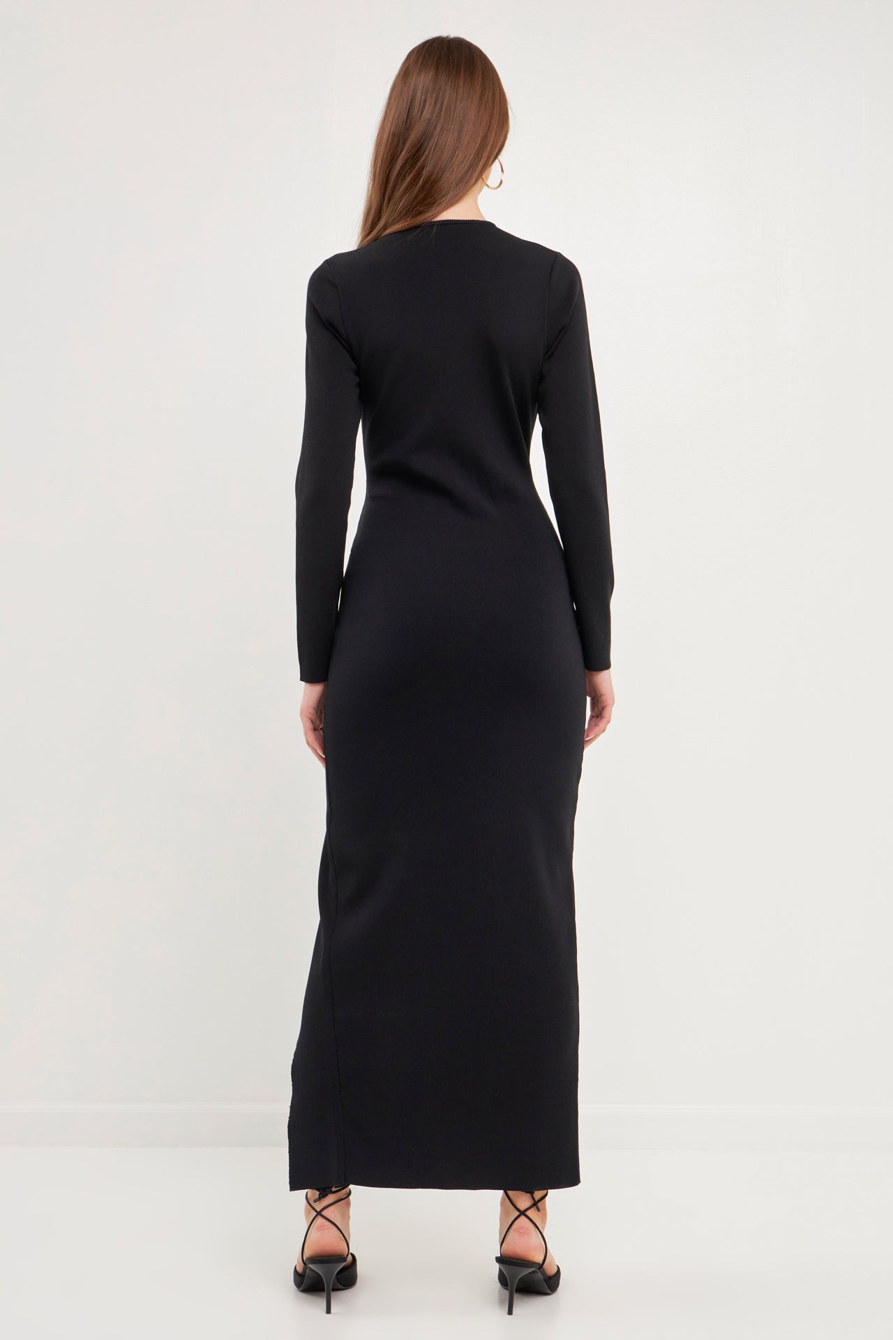 ENDLESS ROSE - Cut Out Long Sleeve Maxi Dress - DRESSES available at Objectrare