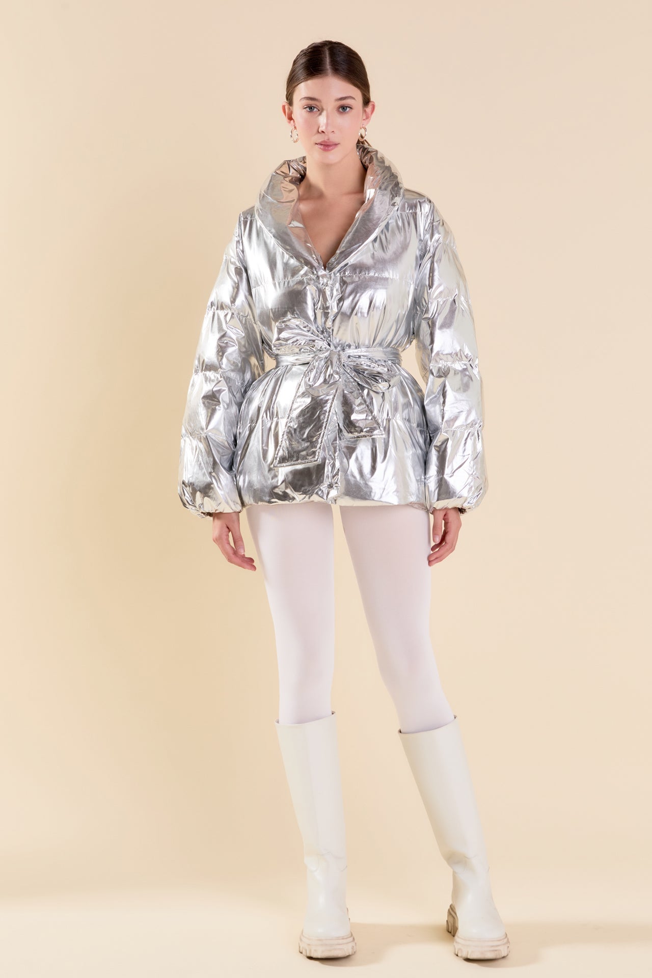 ENDLESS ROSE - Belted Puffer Jacket - JACKETS available at Objectrare