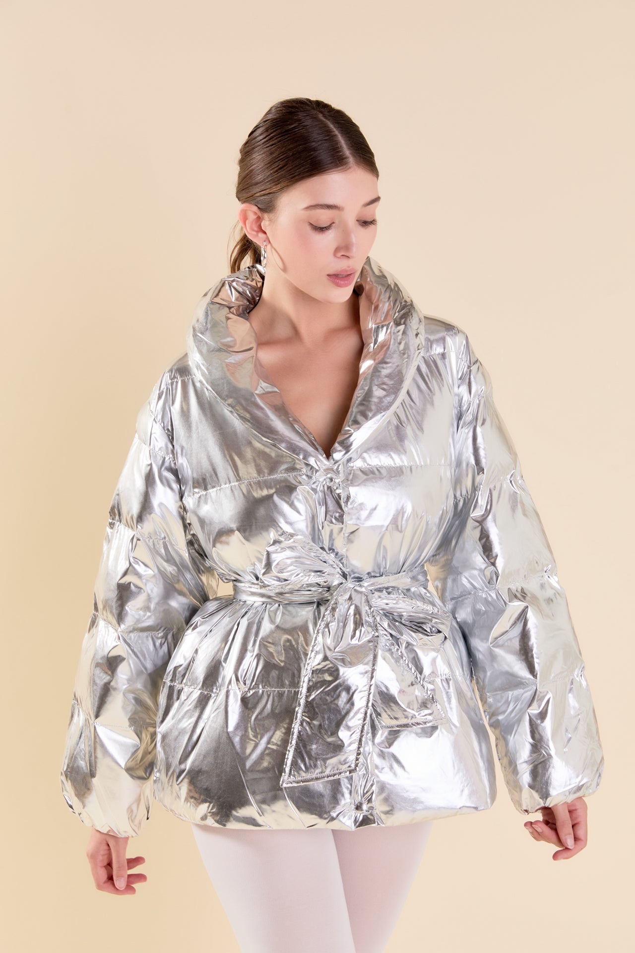 ENDLESS ROSE - Belted Puffer Jacket - JACKETS available at Objectrare