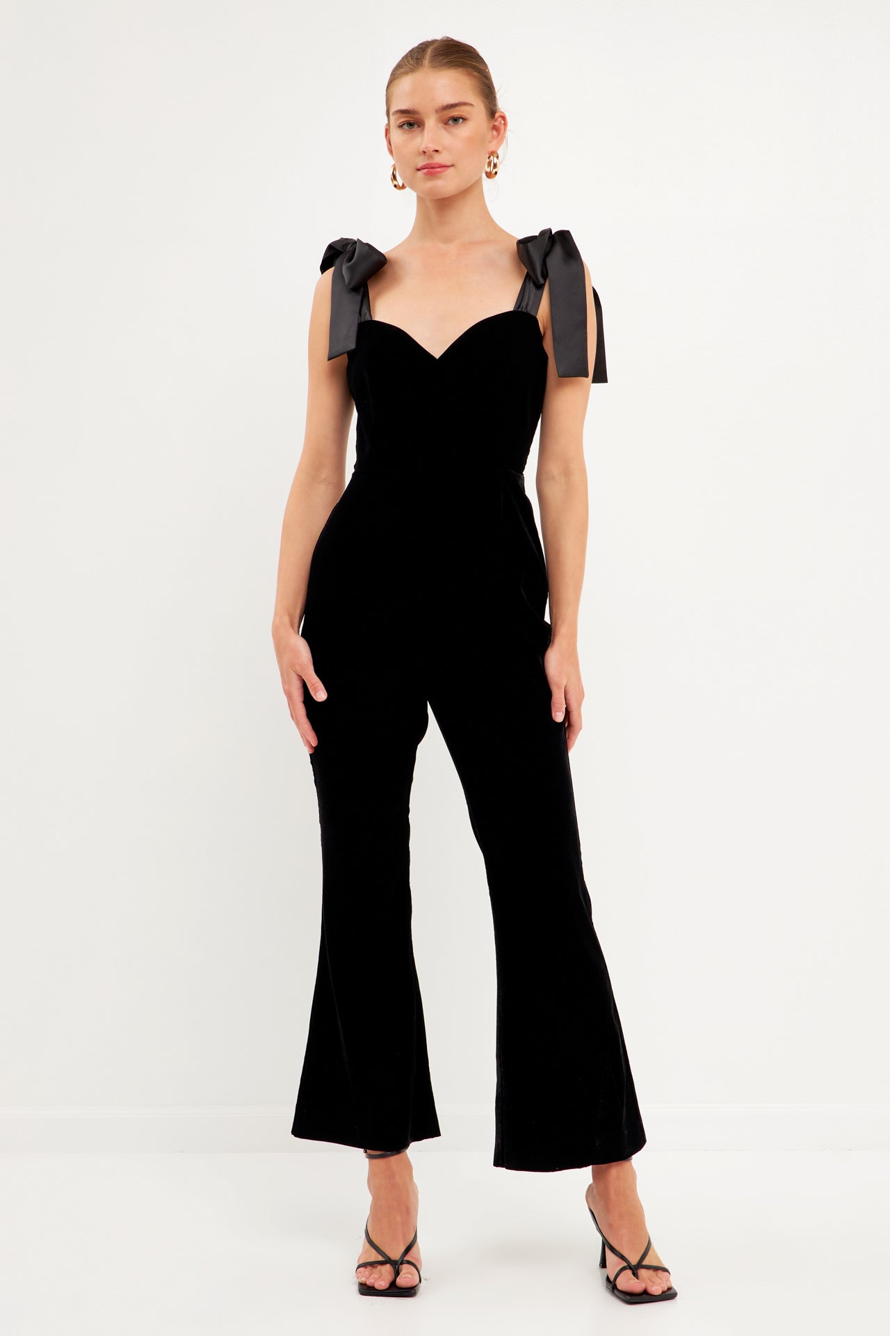 ENDLESS ROSE - Satin Velvet Sweetheart Jumpsuit - JUMPSUITS available at Objectrare