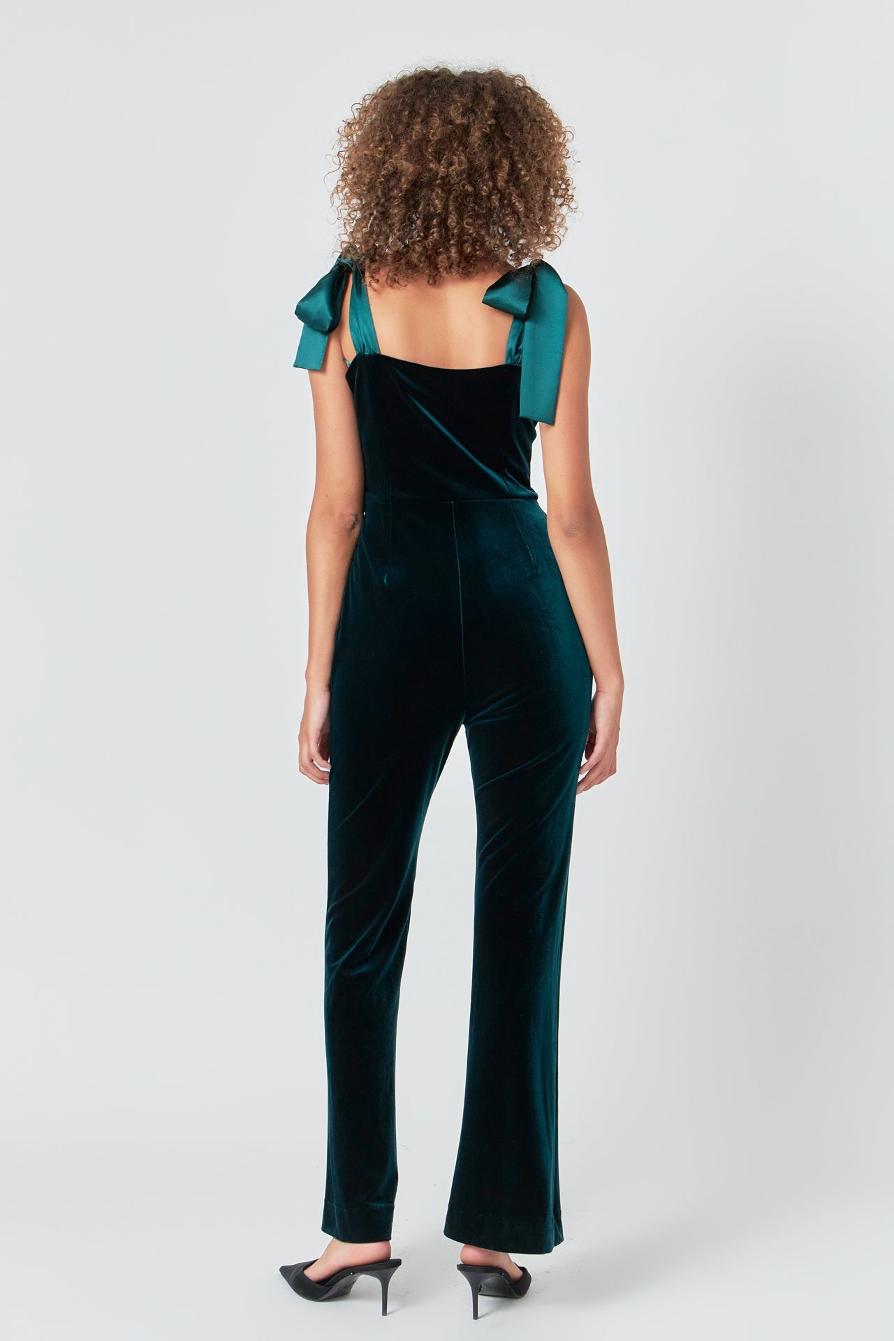 ENDLESS ROSE - Satin Velvet Sweetheart Jumpsuit - JUMPSUITS available at Objectrare