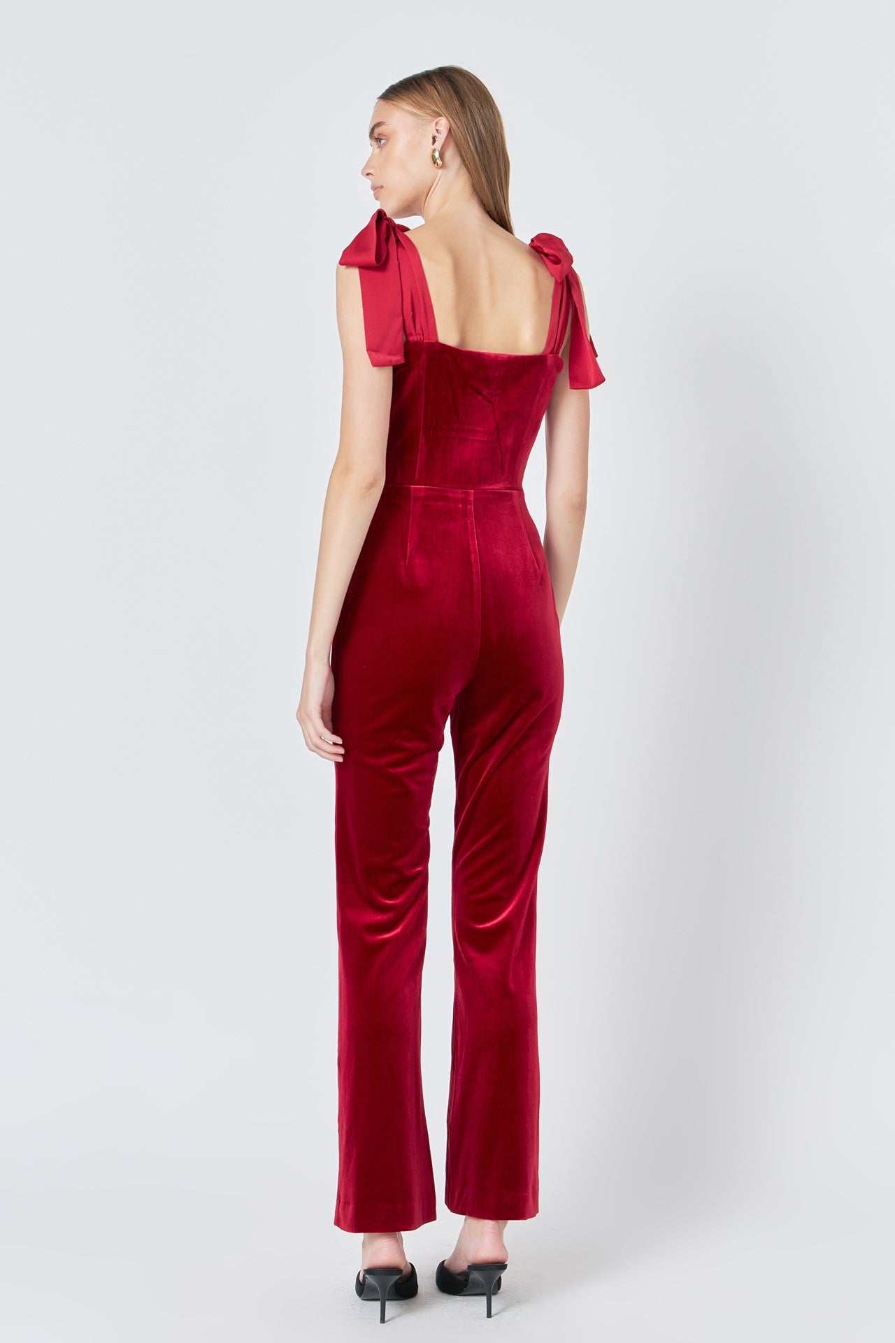 ENDLESS ROSE - Satin Velvet Sweetheart Jumpsuit - JUMPSUITS available at Objectrare
