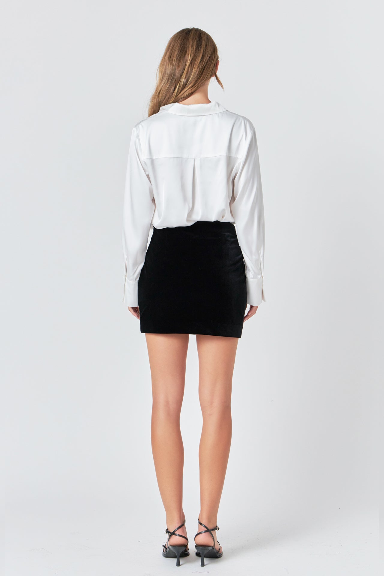 ENDLESS ROSE - Velvet Ruched Mini Skirt - SKIRTS available at Objectrare