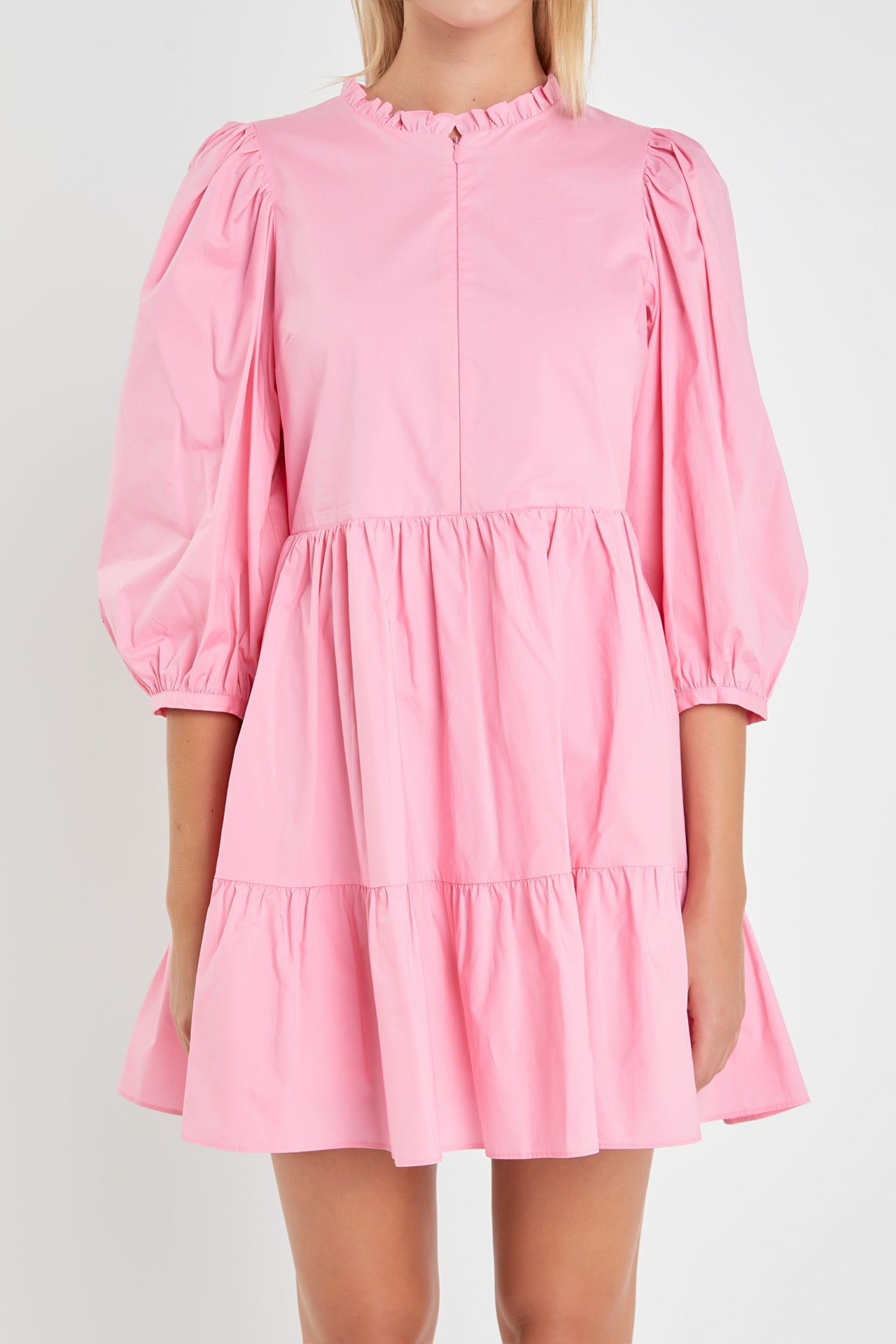 ENGLISH FACTORY - Front Zipper Sleeve Mini Dress - DRESSES available at Objectrare