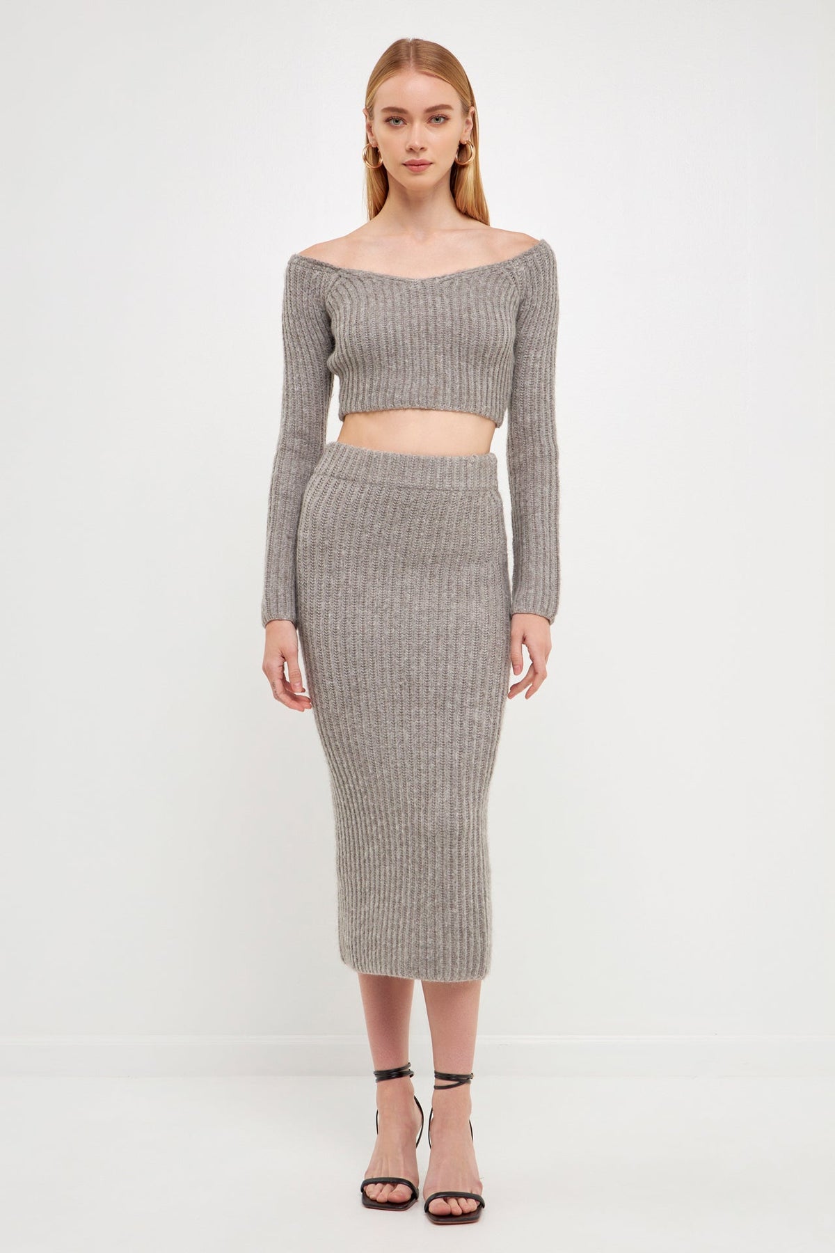 ENDLESS ROSE - Women's Cropped Long Sleeve Sweater - SWEATERS & KNITS available at Objectrare