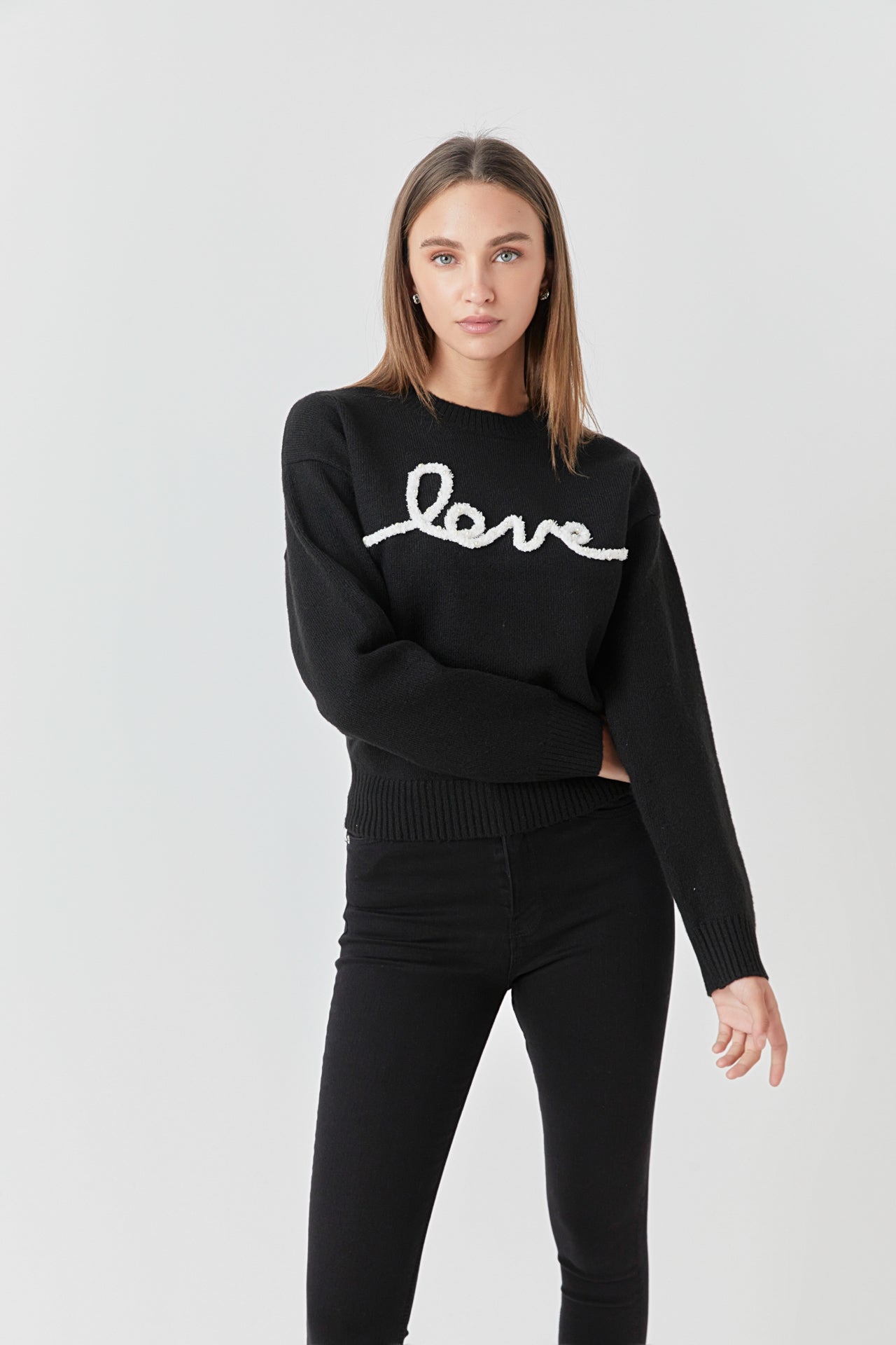 ENDLESS ROSE - Endless Rose - Pearl Love Sweater - SWEATERS & KNITS available at Objectrare