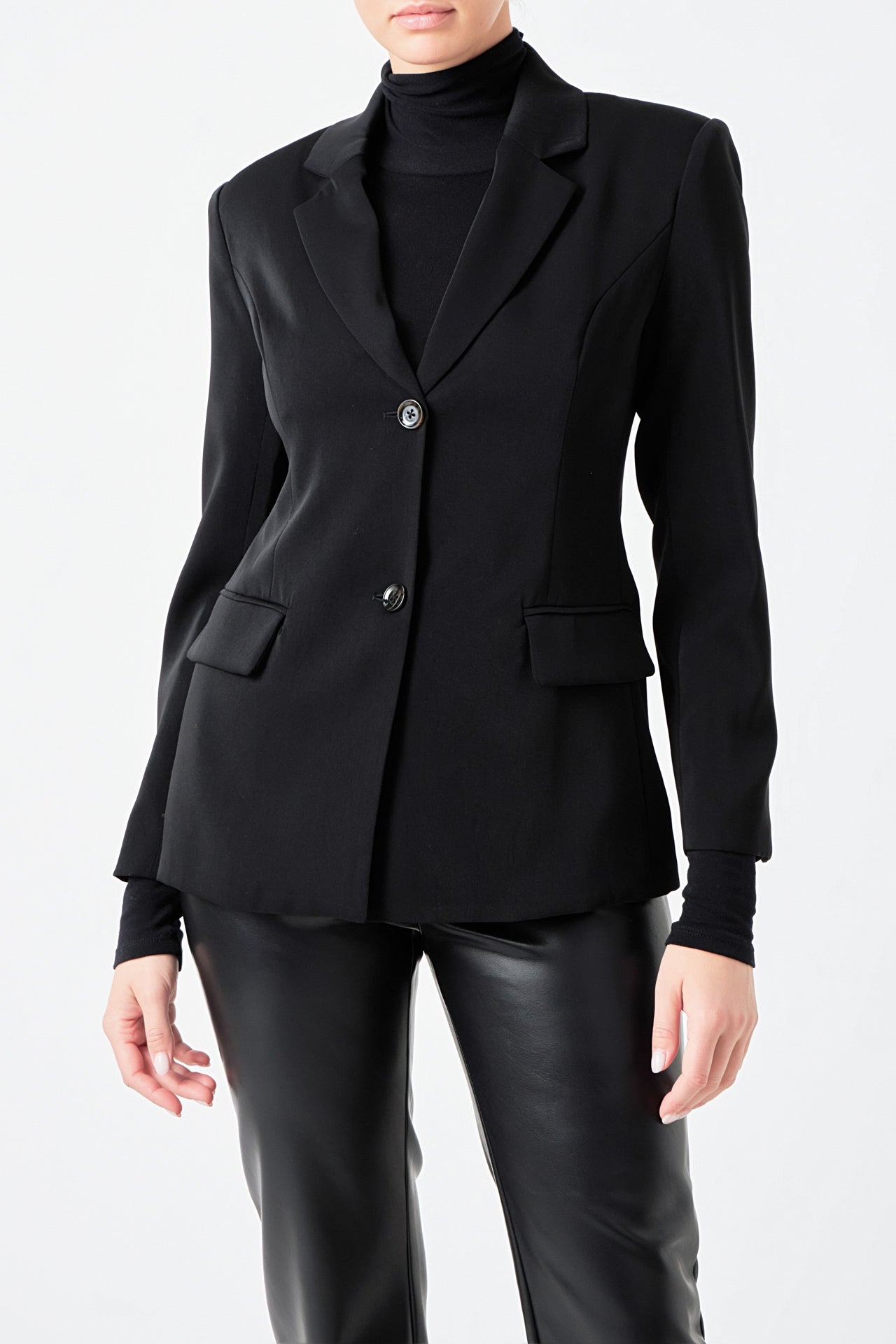 ENDLESS ROSE - Solid 3 Button Blazer - BLAZERS available at Objectrare