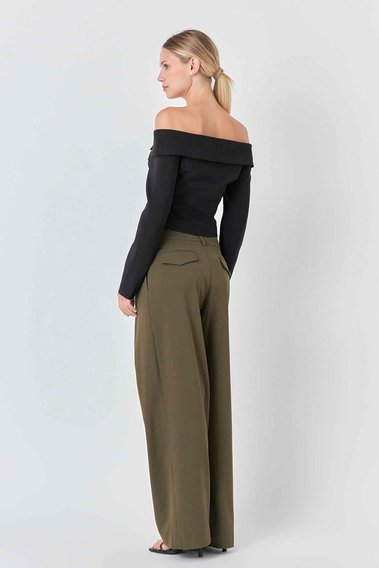 ENDLESS ROSE - Stretched Off the Shoulder Blazer Top - TOPS available at Objectrare