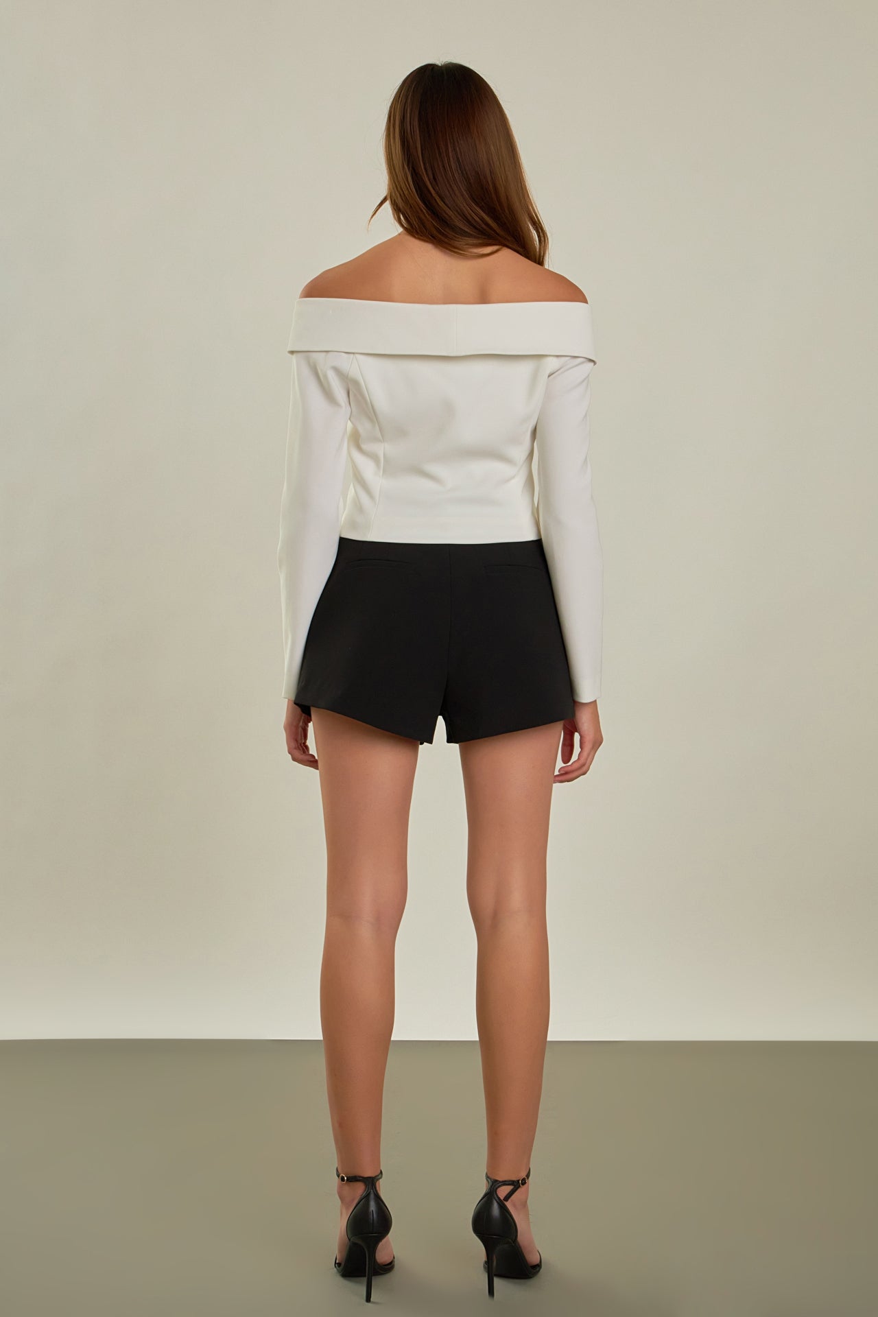 ENDLESS ROSE - Stretched Off the Shoulder Blazer Top - TOPS available at Objectrare
