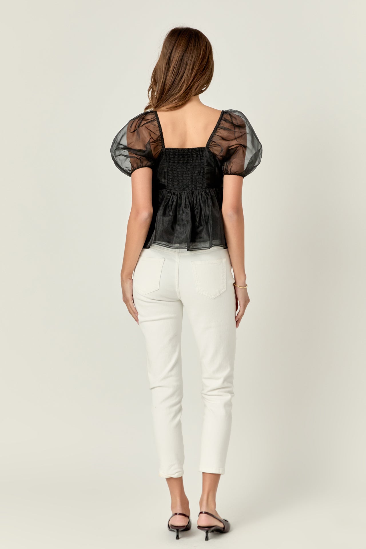 ENGLISH FACTORY - Sheer Organza Baby Doll Top - TOPS available at Objectrare