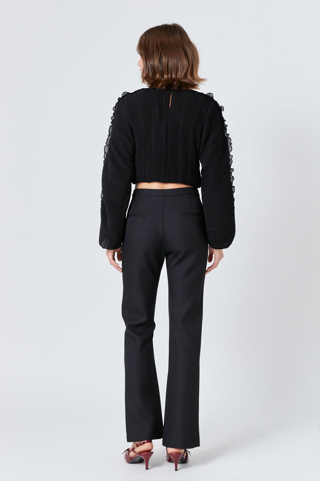 ENDLESS ROSE - Cropped Plisse Blouse - SHIRTS & BLOUSES available at Objectrare