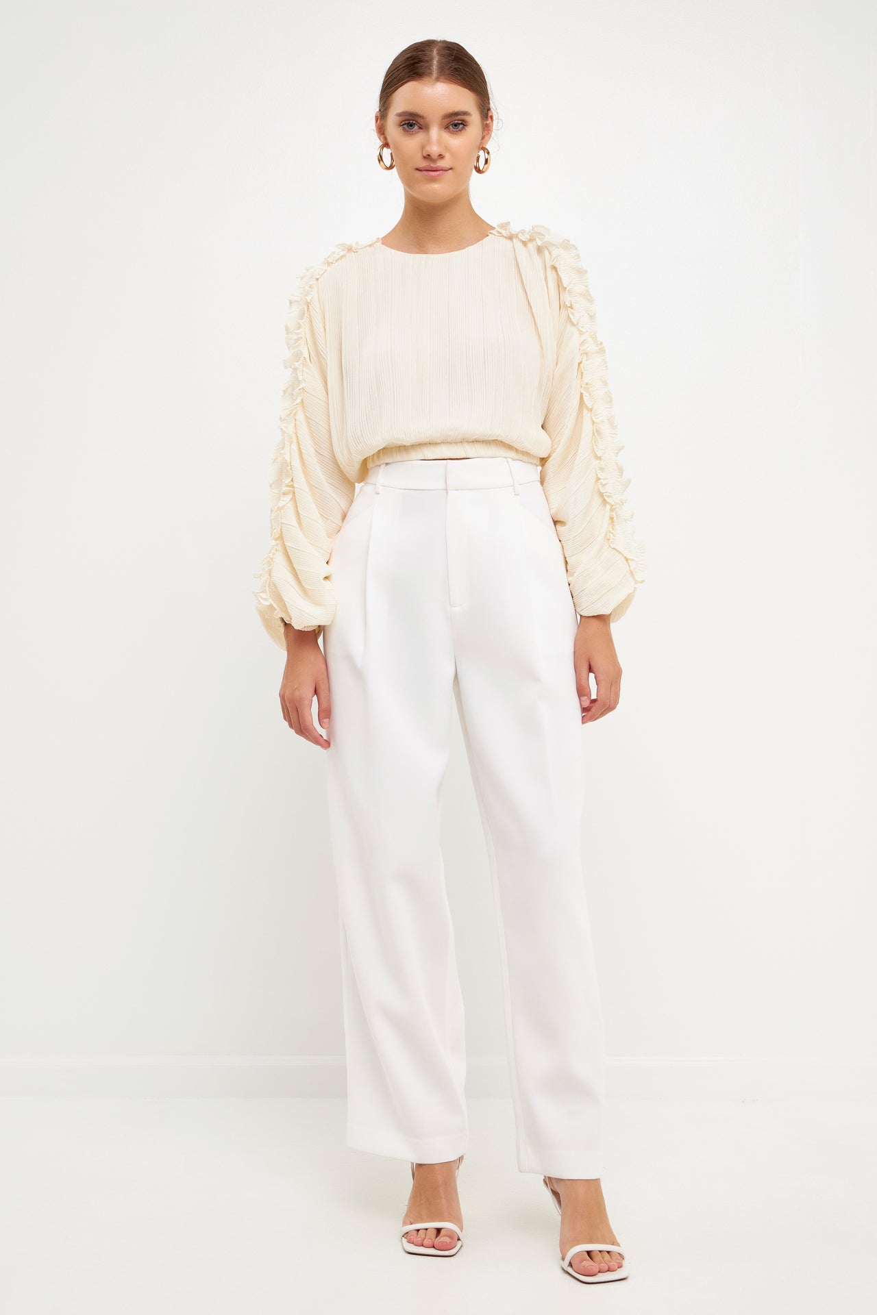 ENDLESS ROSE - Cropped Plisse Blouse - SHIRTS & BLOUSES available at Objectrare