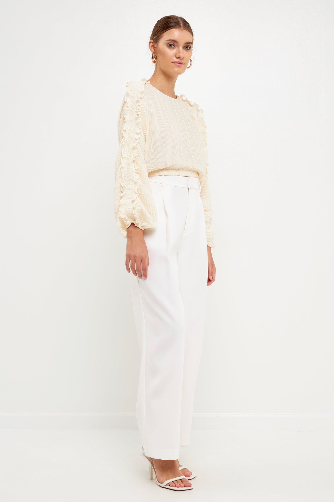 ENDLESS ROSE - Cropped Plisse Blouse - SHIRTS & BLOUSES available at Objectrare