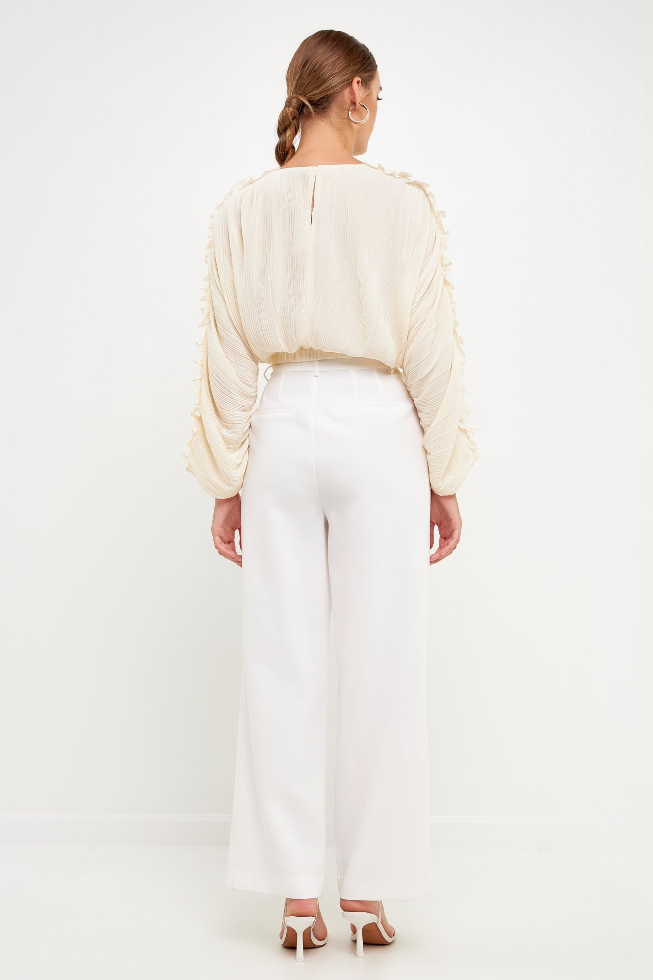 ENDLESS ROSE - Cropped Plisse Blouse - SHIRTS & BLOUSES available at Objectrare