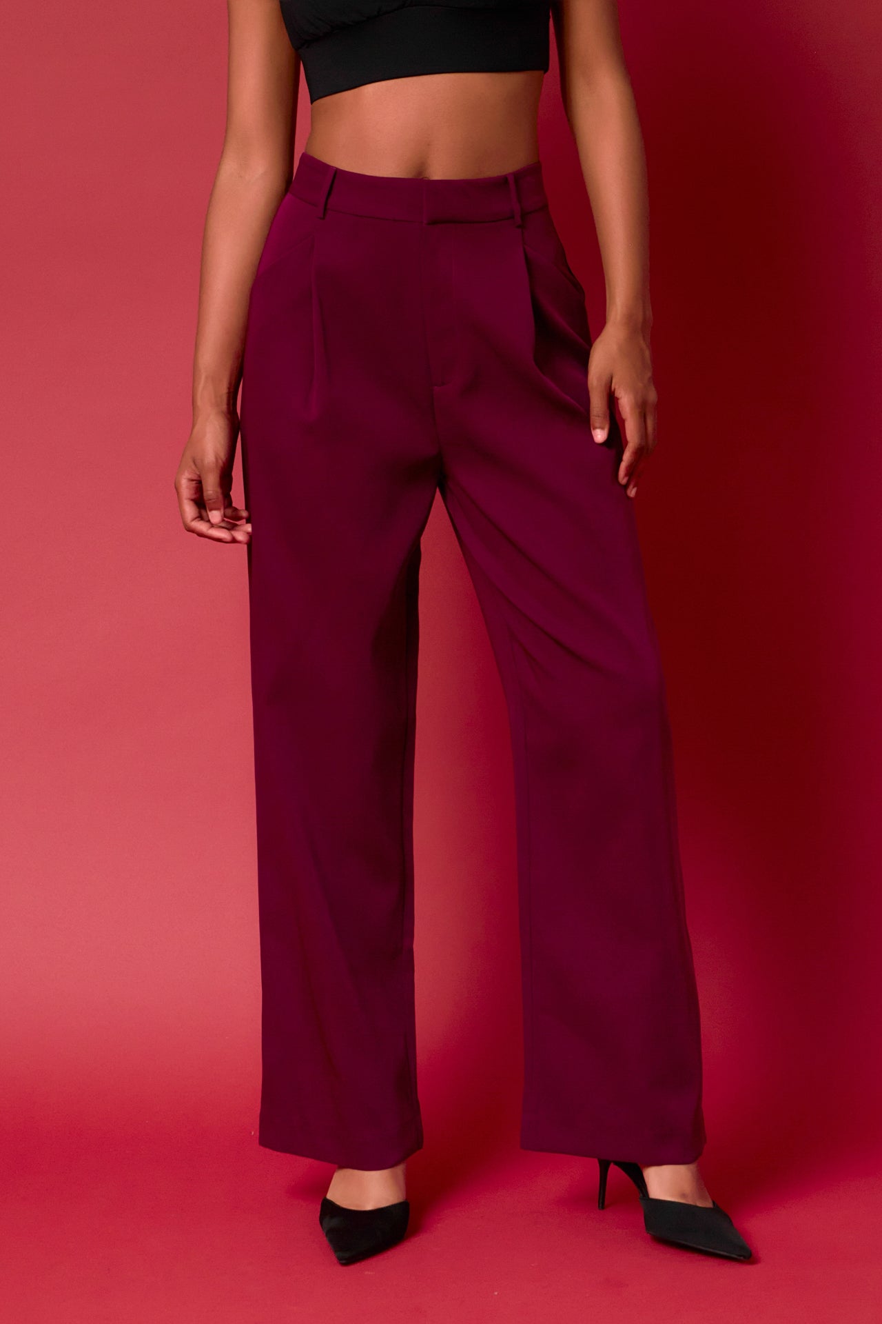 ENDLESS ROSE - High-Waisted Suit Trousers - PANTS available at Objectrare