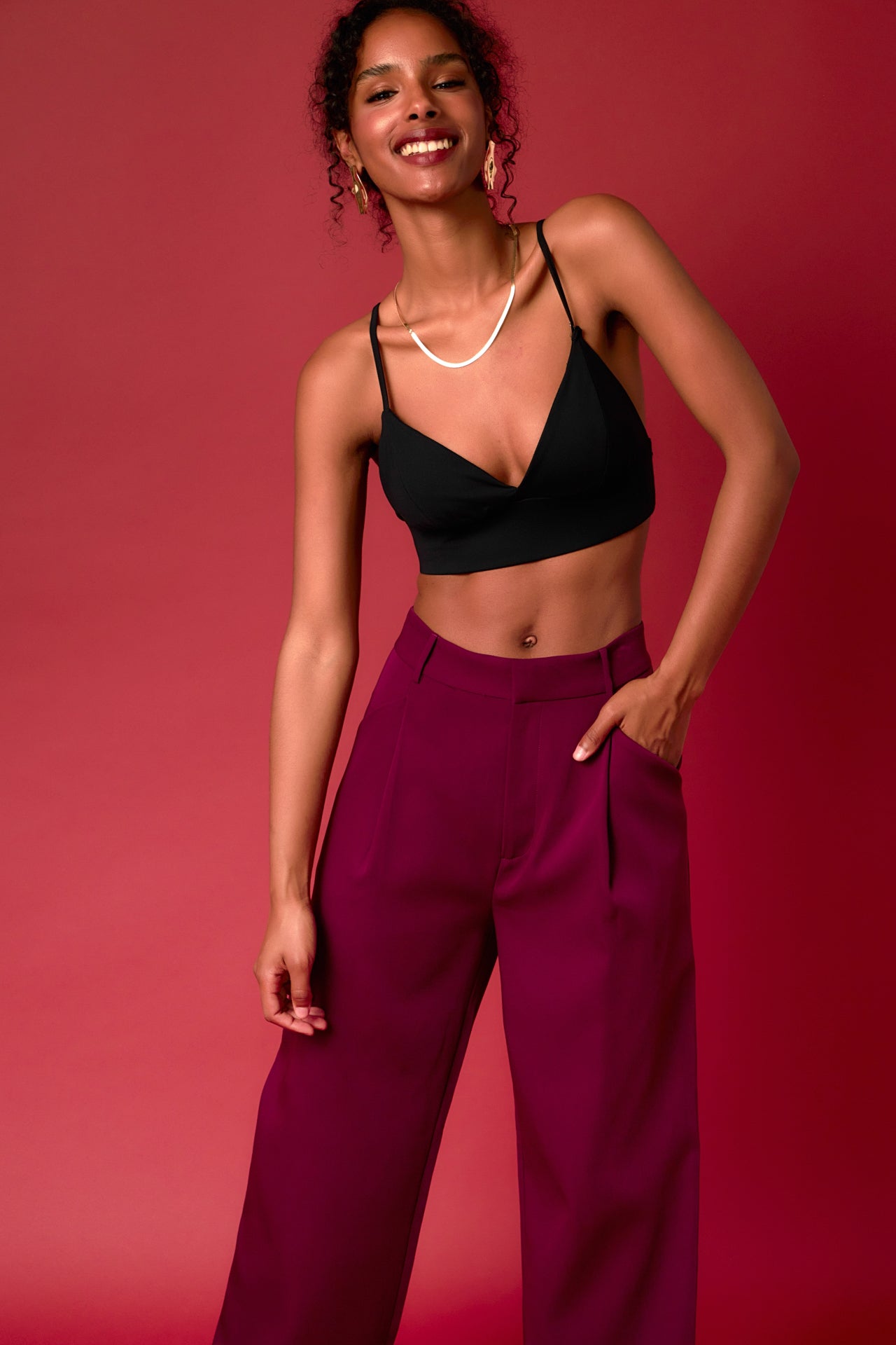 ENDLESS ROSE - High-Waisted Suit Trousers - PANTS available at Objectrare