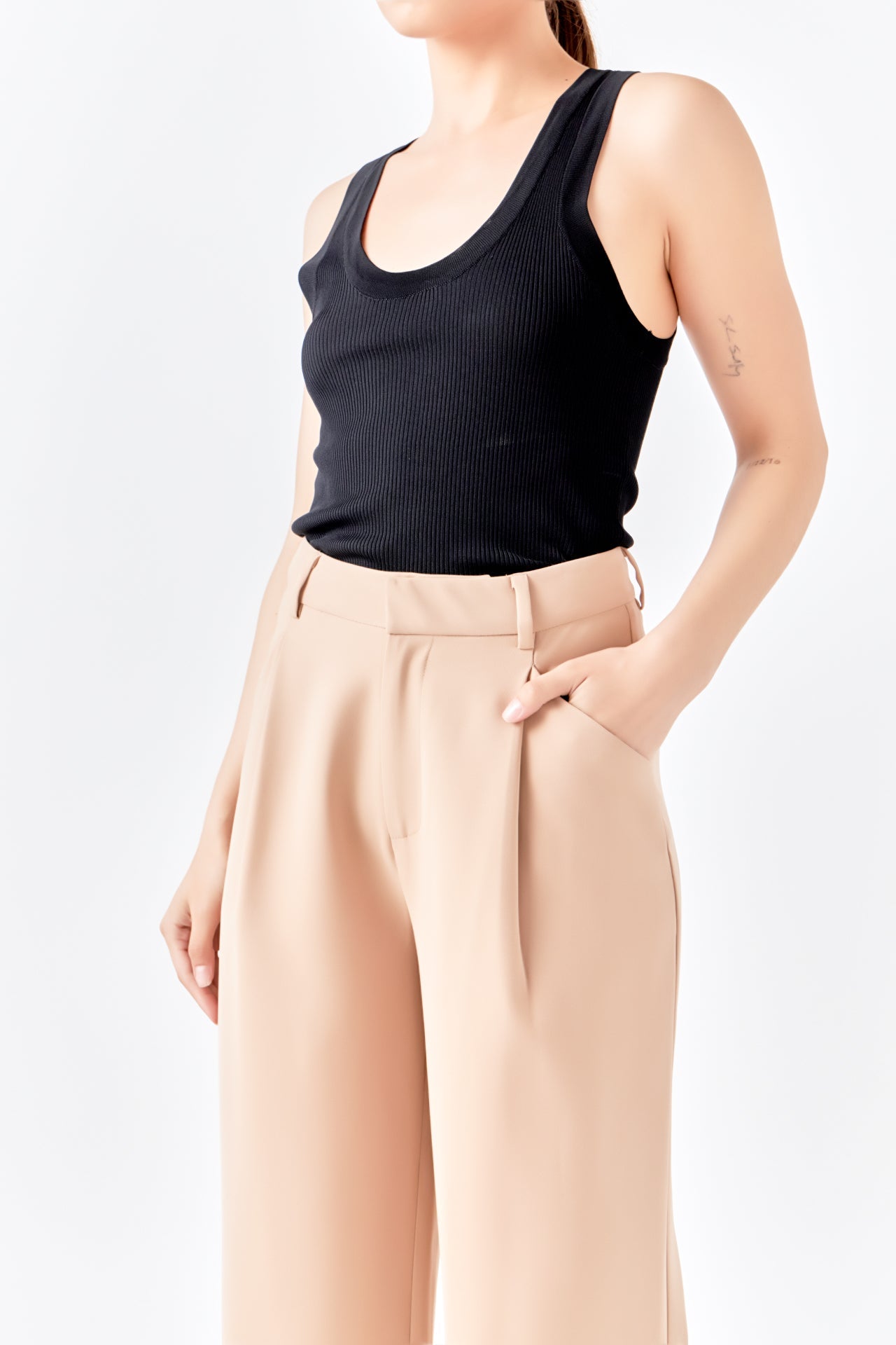 High-Waisted Suit Trousers