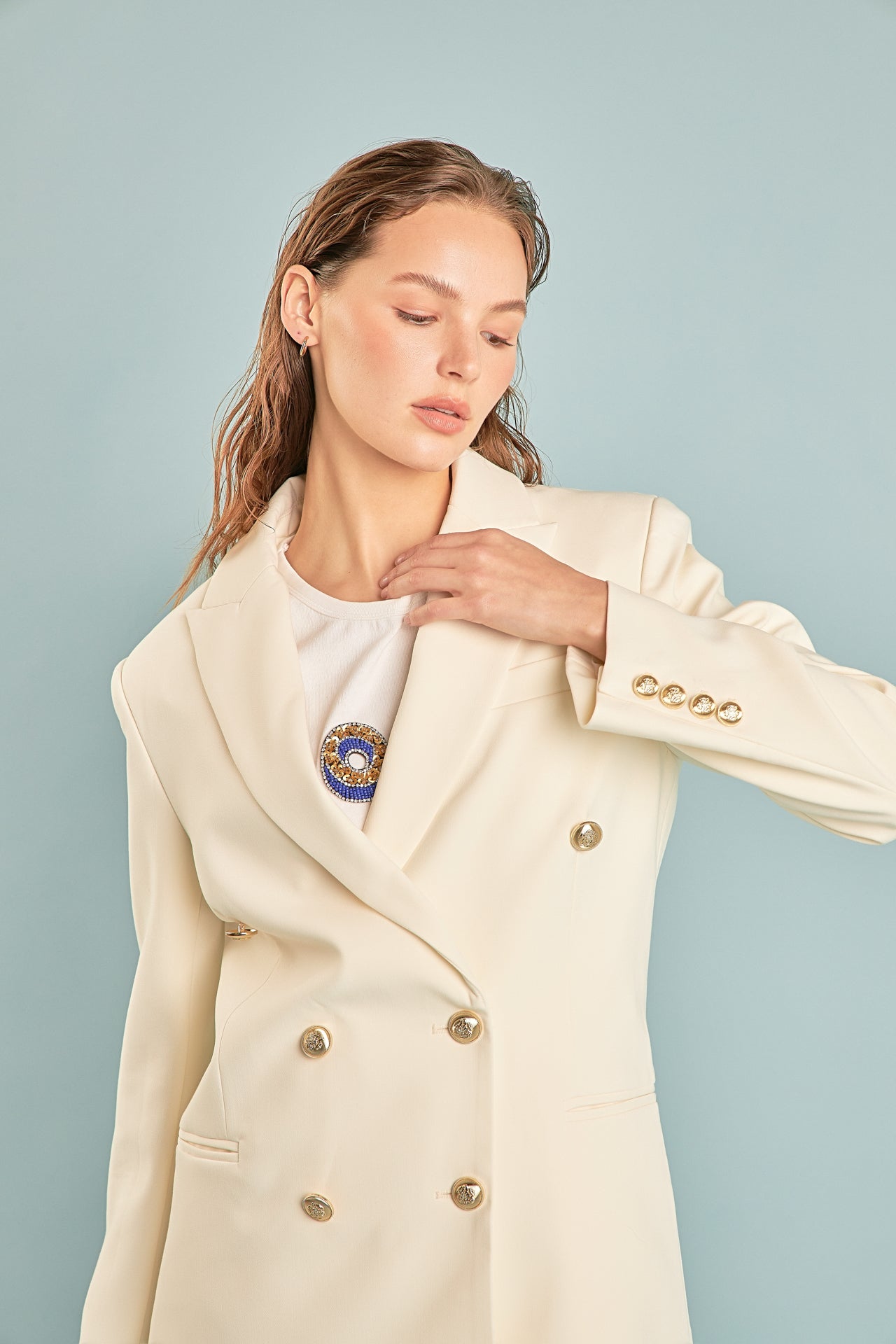 ENDLESS ROSE - Double Breasted Suit Blazer - BLAZERS available at Objectrare