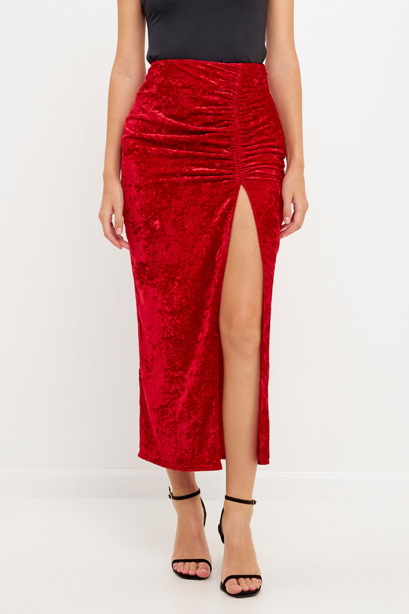 Velvet top maxi skirt