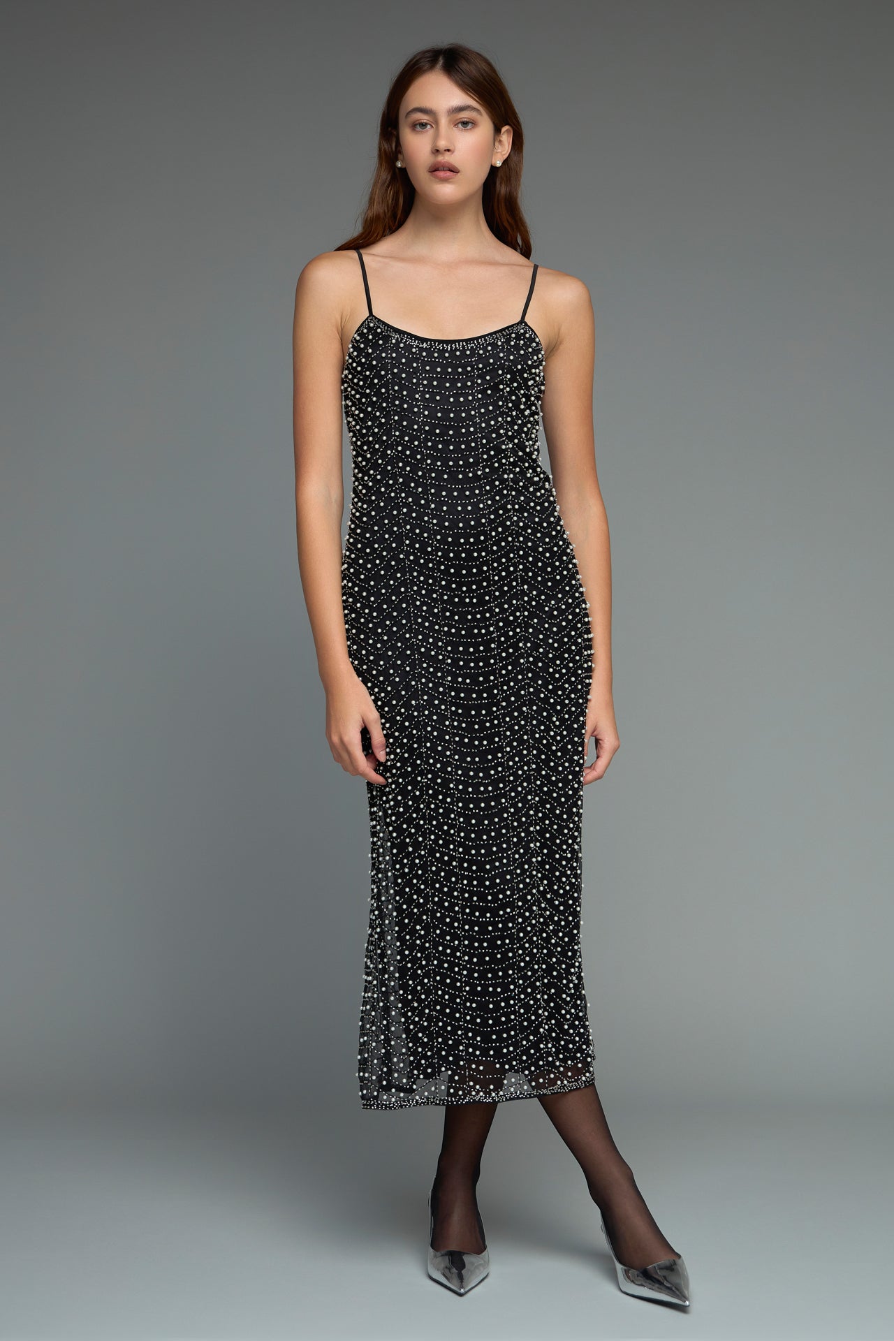 Premium Pearl Beaded Maxi Dress