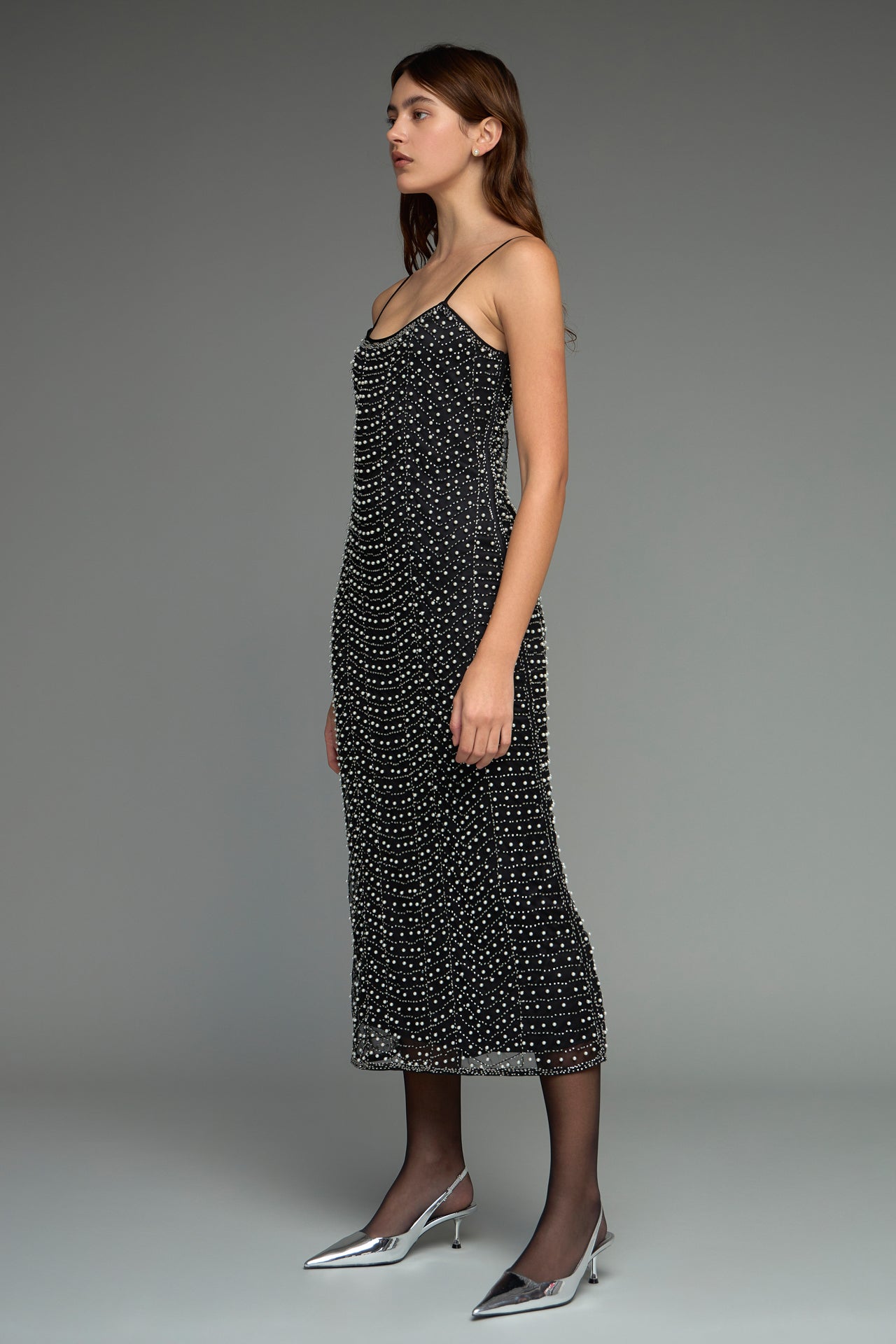 Premium Pearl Beaded Maxi Dress