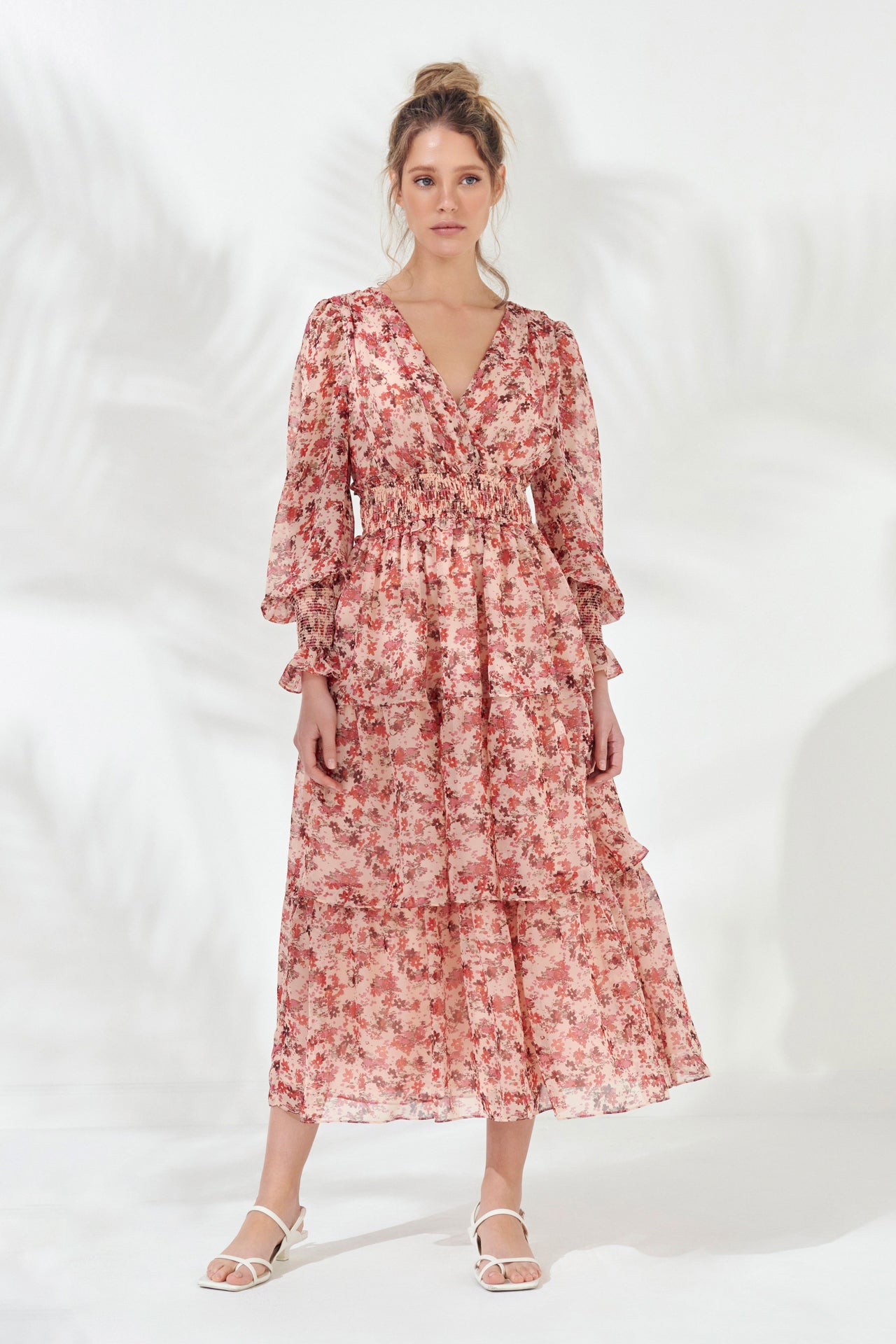 ENDLESS ROSE - Floral Long-Sleeve Maxi Dress - DRESSES available at Objectrare