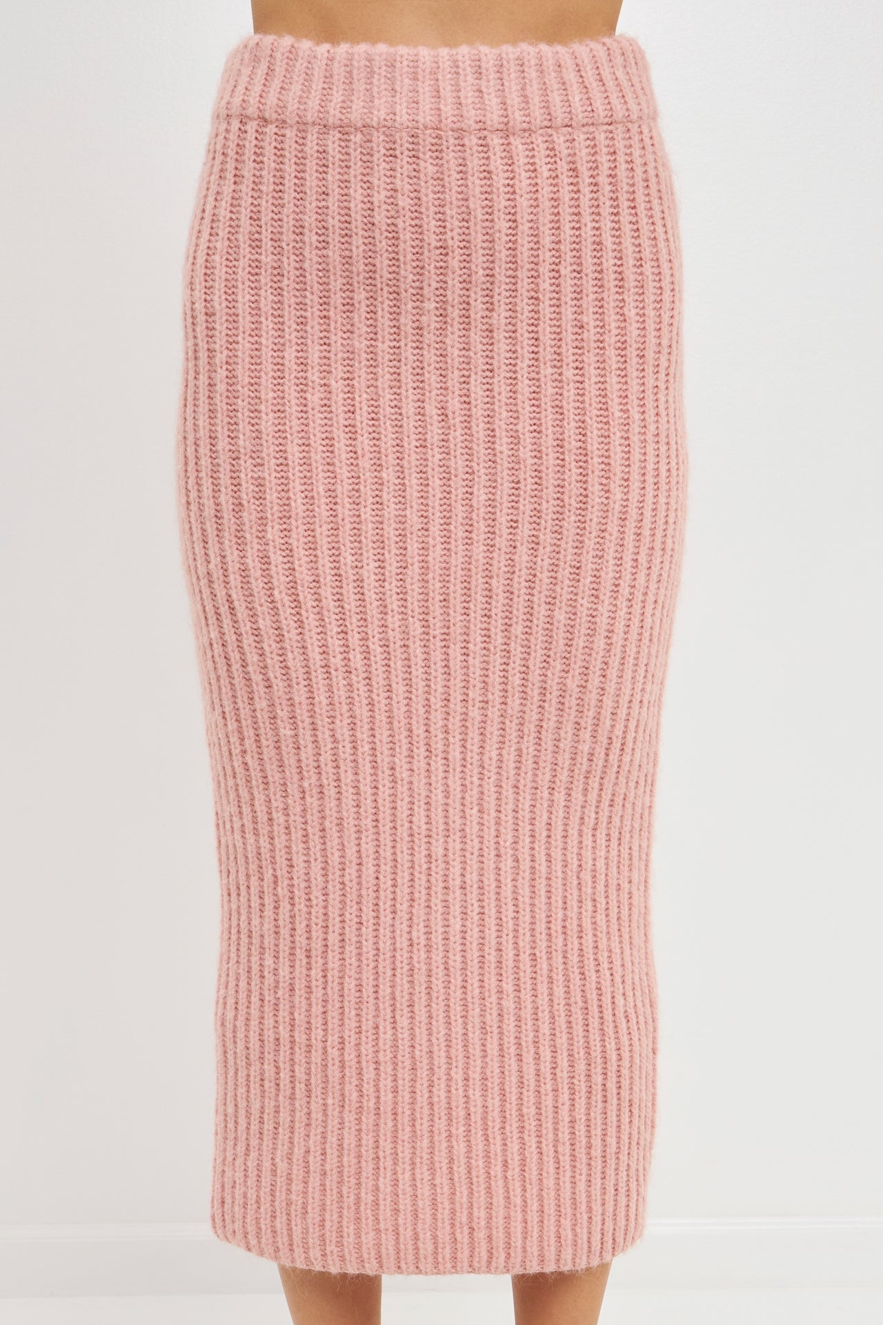 ENDLESS ROSE - High-Waisted Knit Midi Skirt - SKIRTS available at Objectrare