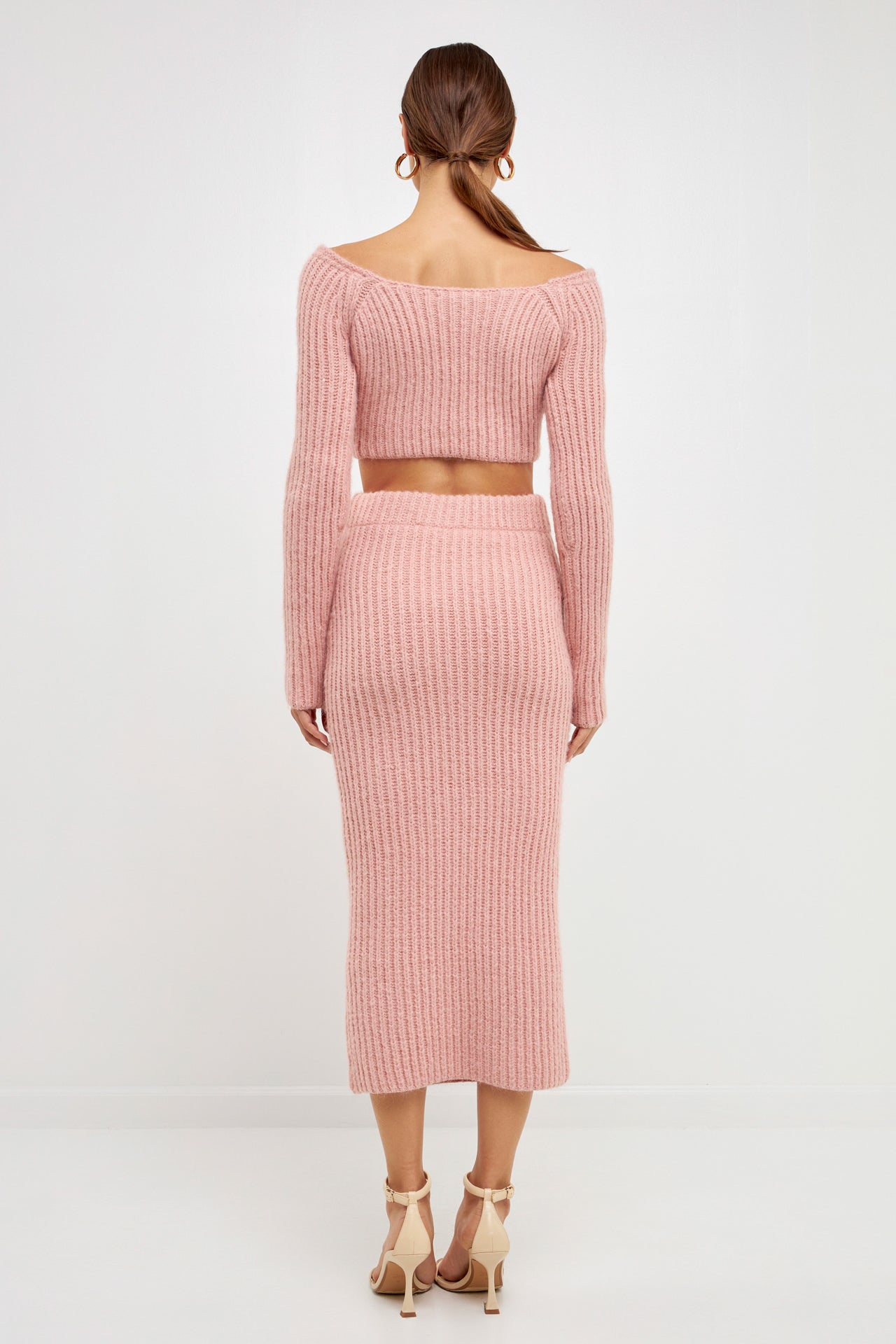 ENDLESS ROSE - High-Waisted Knit Midi Skirt - SKIRTS available at Objectrare