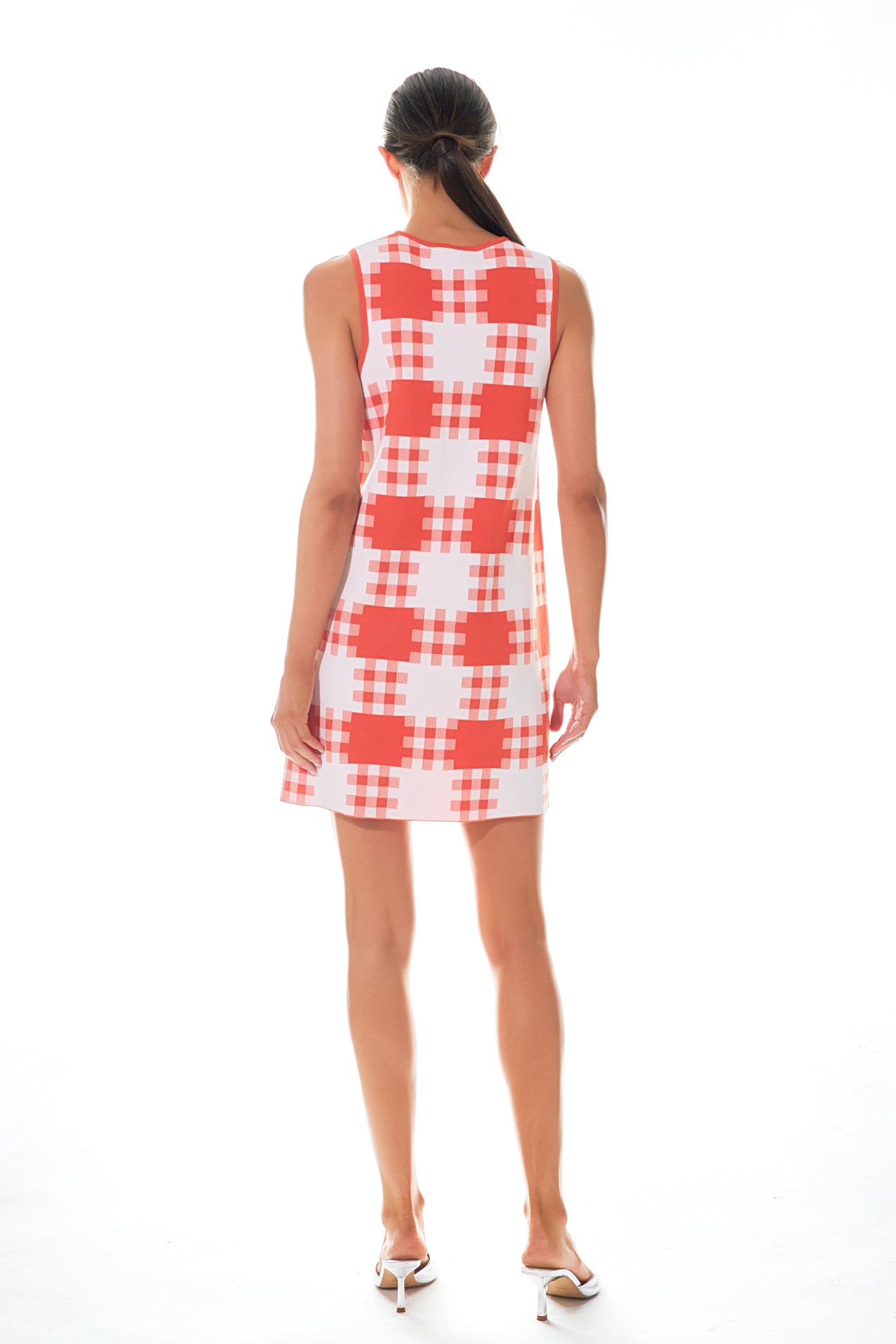 GREY LAB - Gingham Check Knitted Shift Dress - DRESSES available at Objectrare