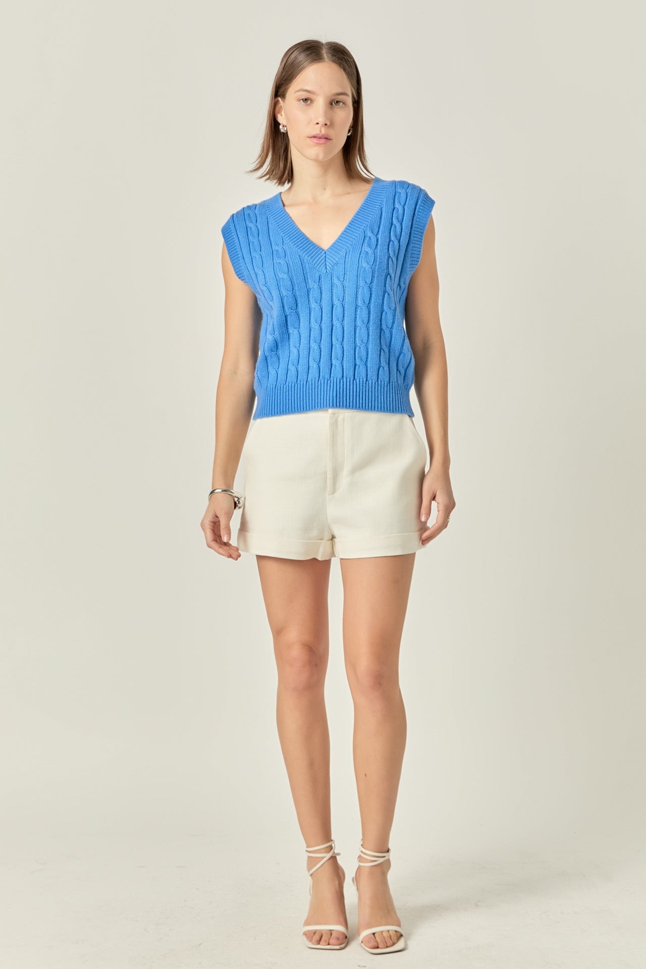 ENGLISH FACTORY - Cable Knit Chunky Vest - SWEATERS & KNITS available at Objectrare