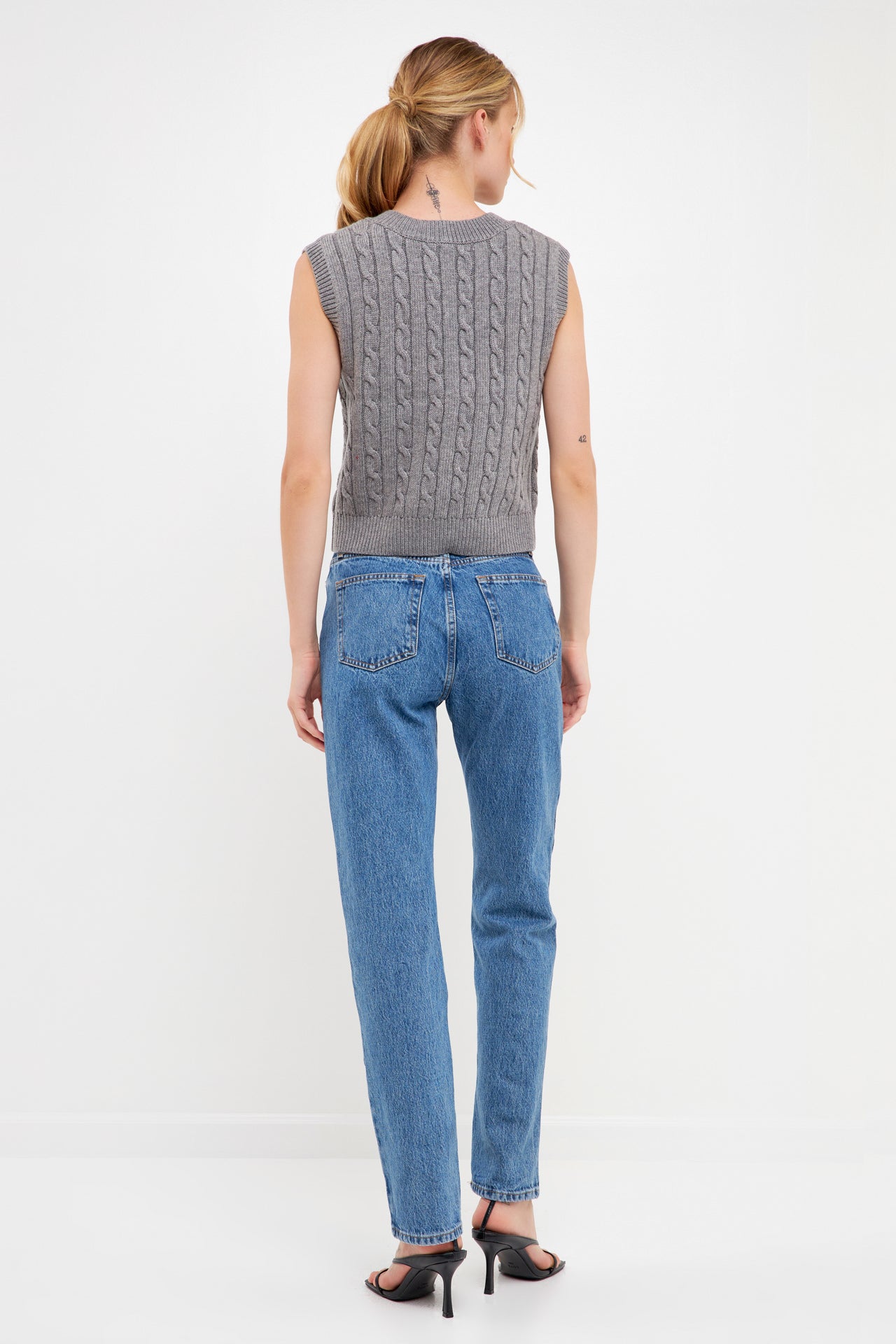ENGLISH FACTORY - Cable Knit Chunky Vest - SWEATERS & KNITS available at Objectrare