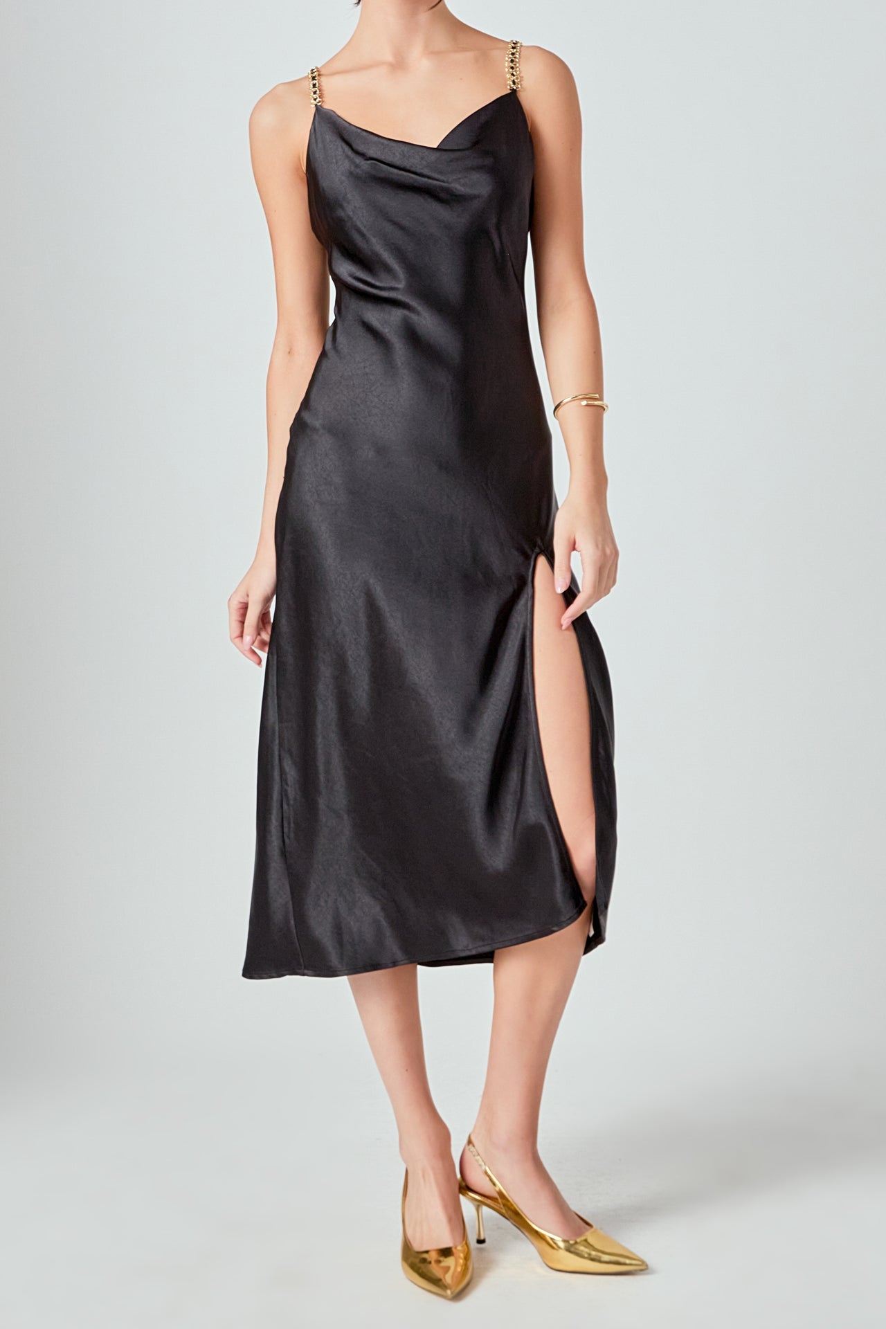 ENDLESS ROSE - Midi Satin Slip Dress - DRESSES available at Objectrare