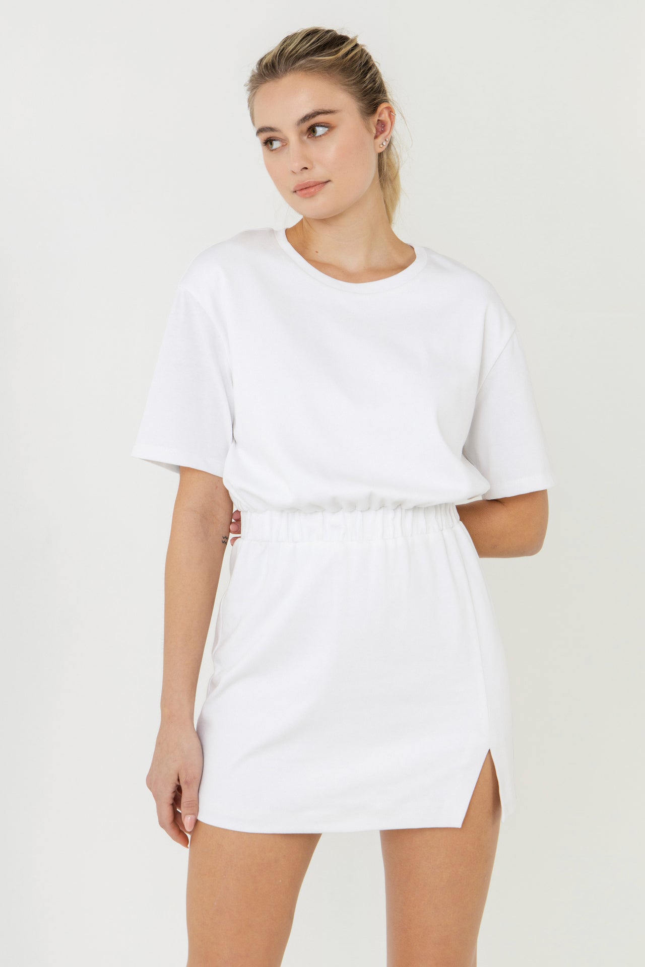Boxy Tee Slit Mini Dress