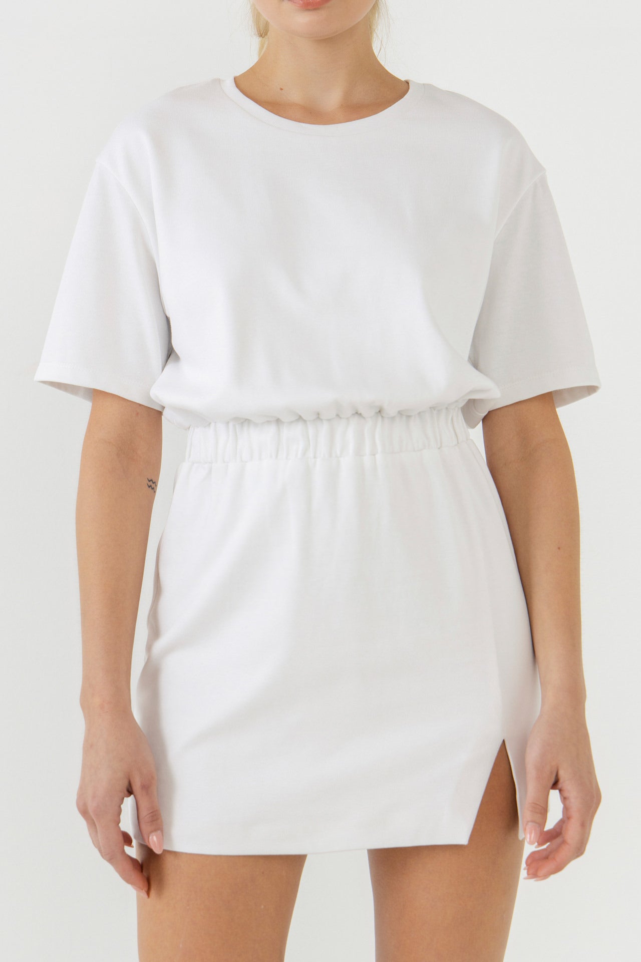 Boxy Tee Slit Mini Dress